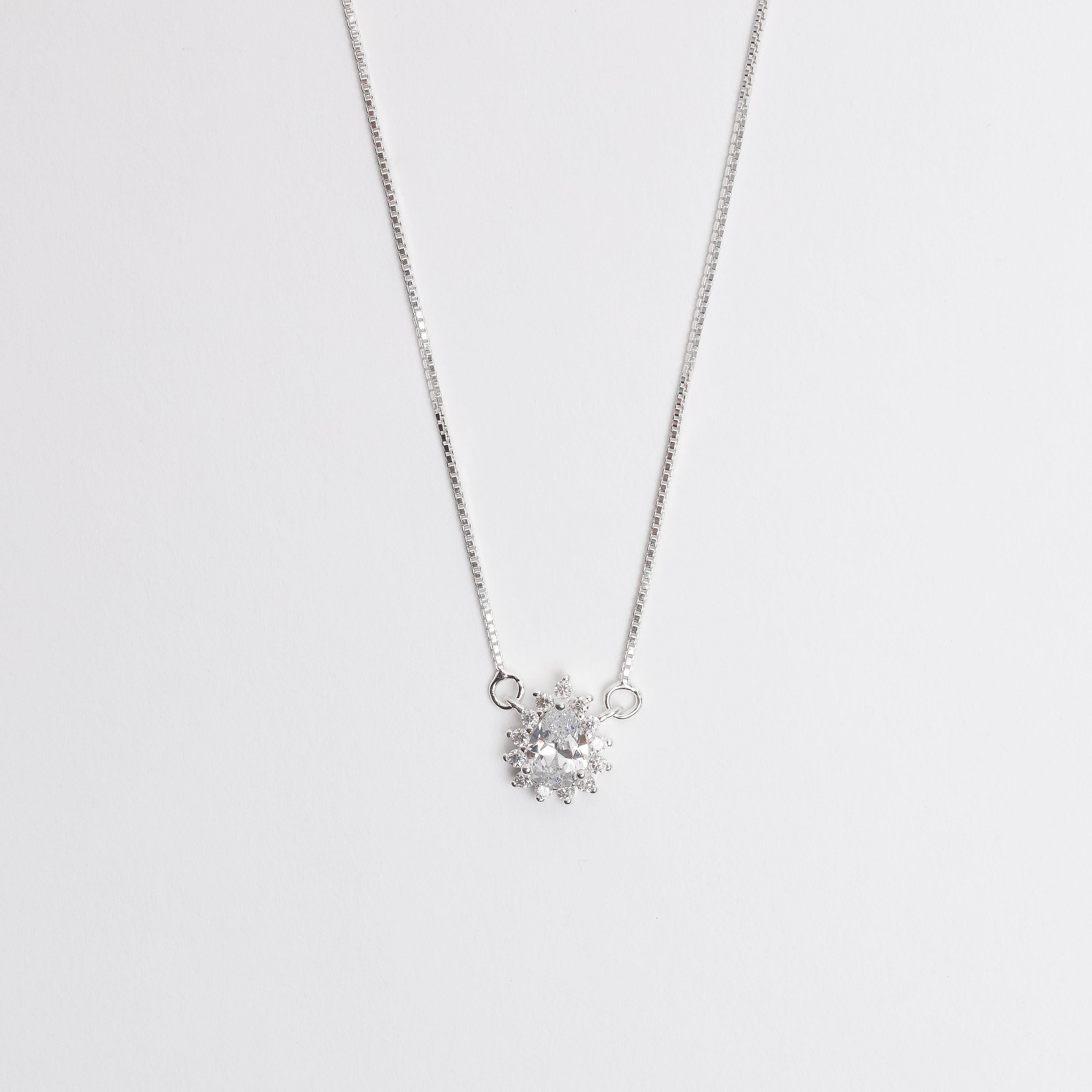 Imagem Colar zircônia gota com cravejado 11mm v15 45cm