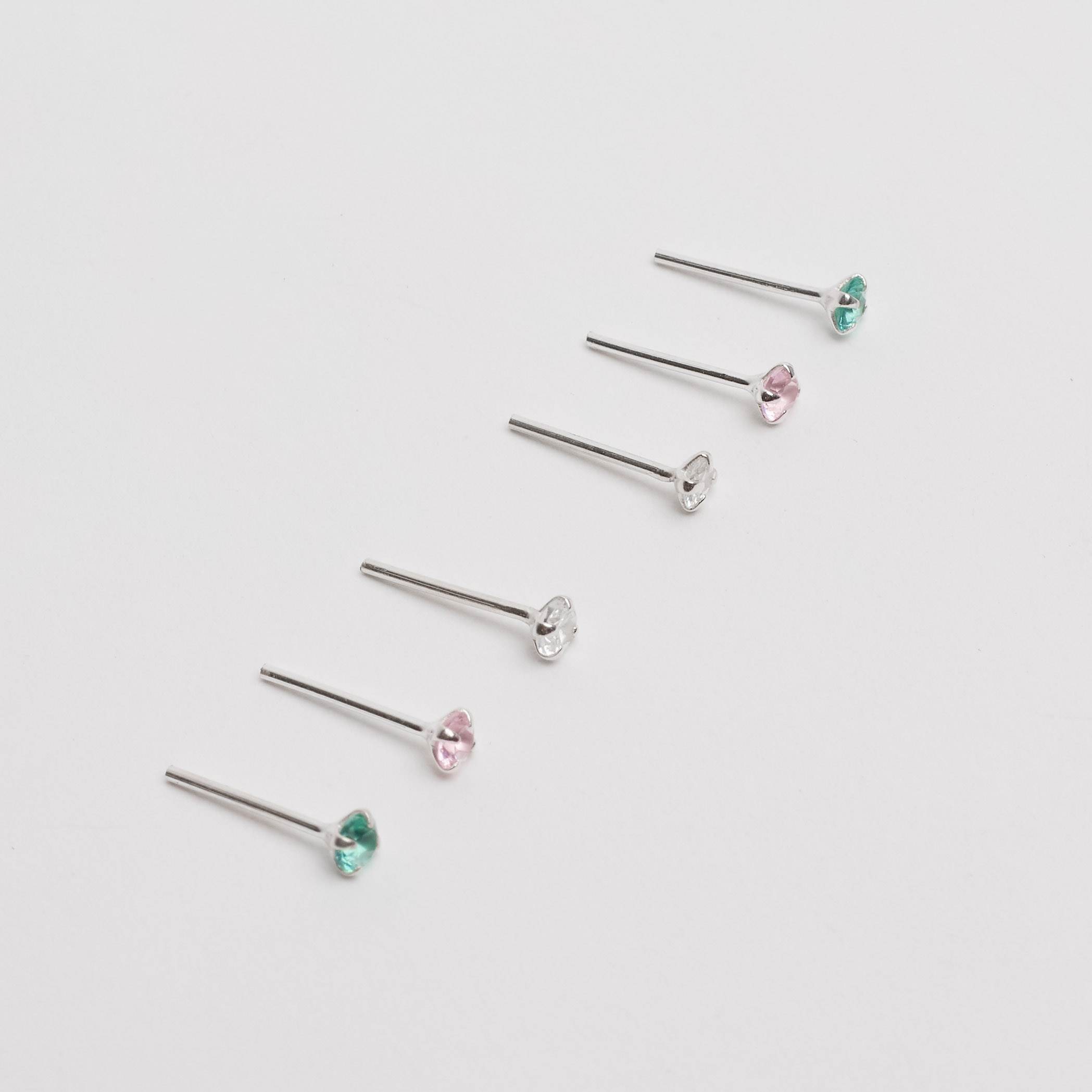 Imagem Secundária Trio zircônias 3mm cristal, rosa e turmalina