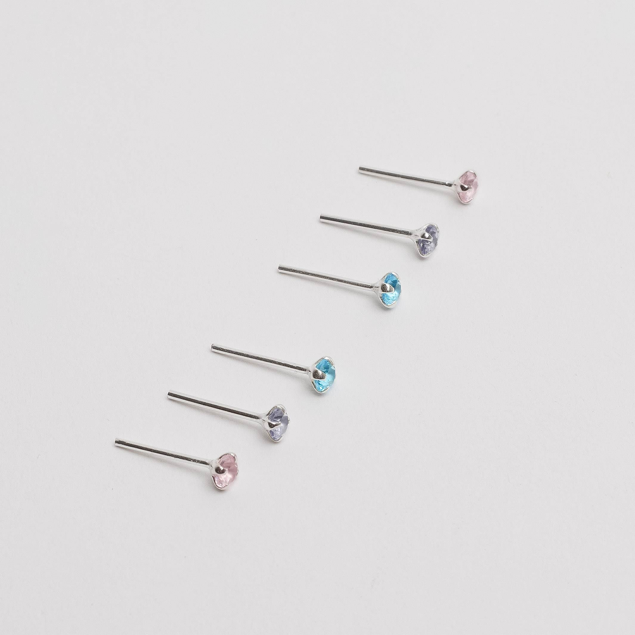 Imagem Secundária Trio zircônias 3mm rosa, lilás e azul
