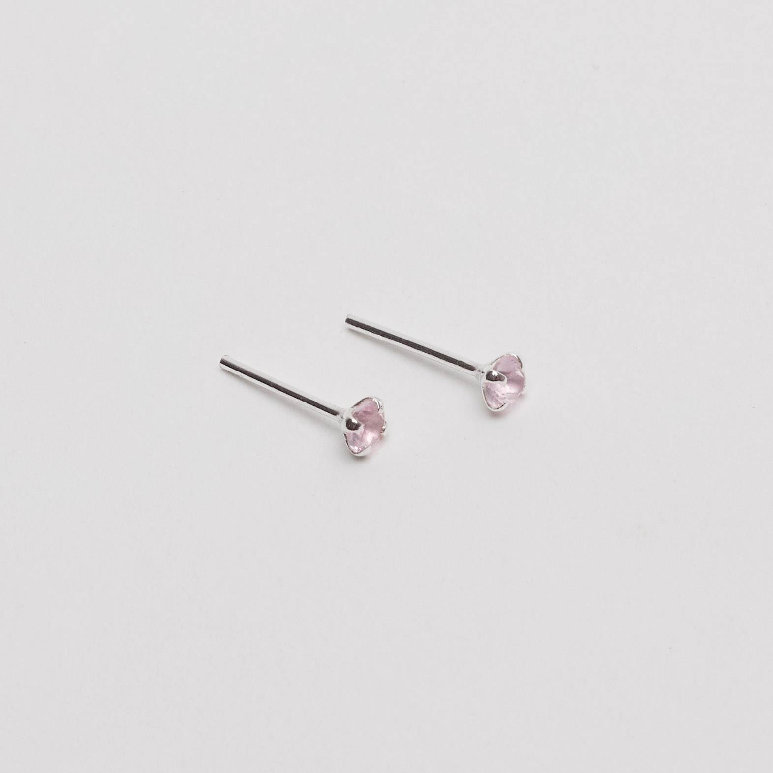 Imagem Secundária Brinco zircônia redonda rosa claro 3mm