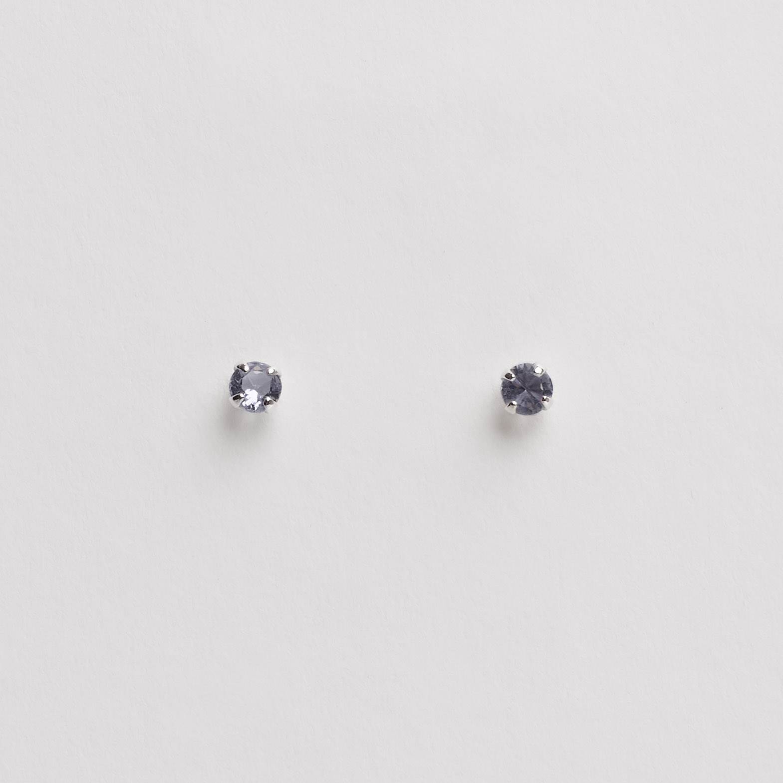 Brinco zircônia redonda lilás 3mm