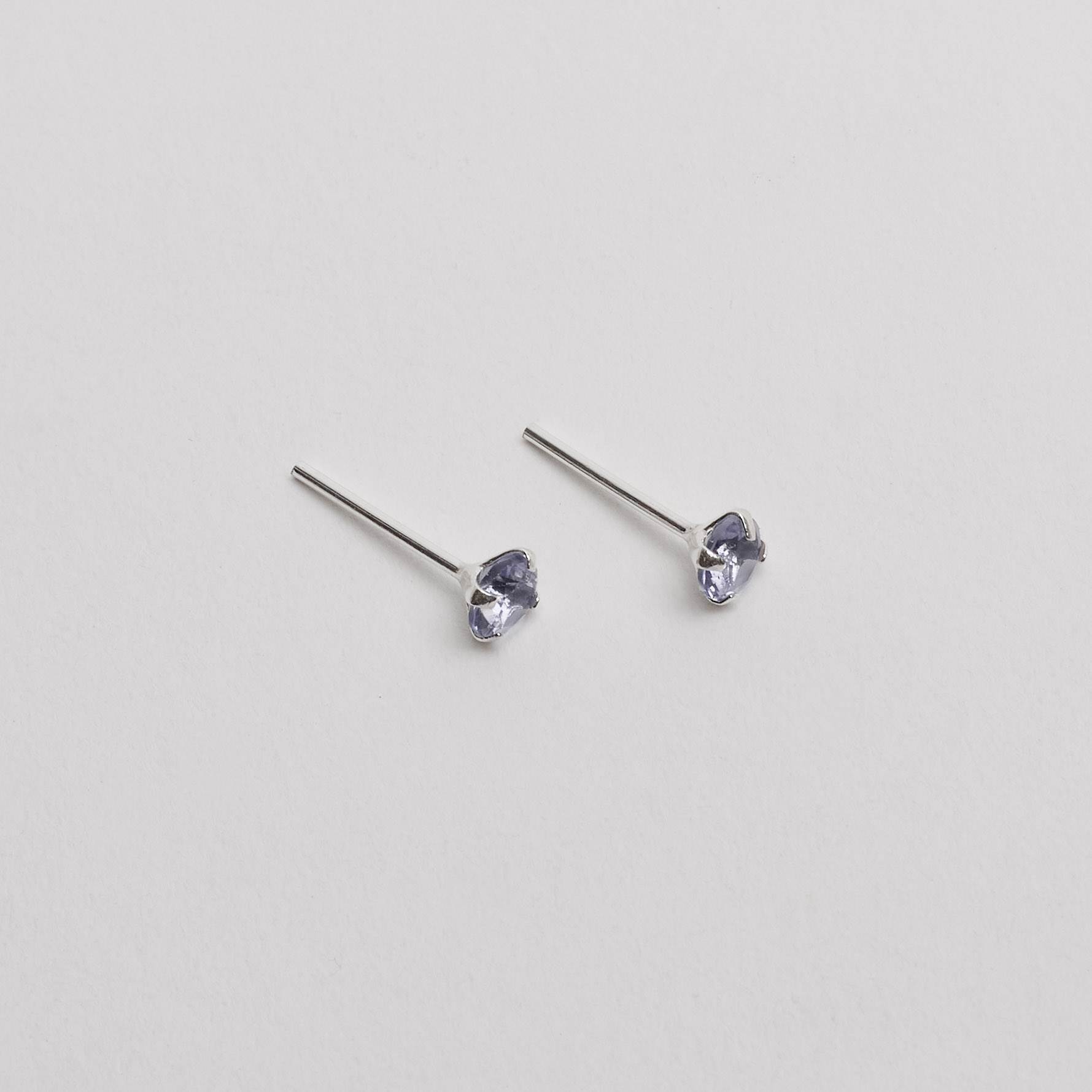 Imagem Secundária Brinco zircônia redonda lilás 3mm