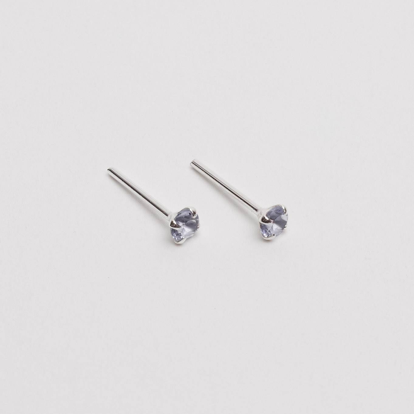 Imagem Secundária Brinco zircônia redonda lilás 5mm