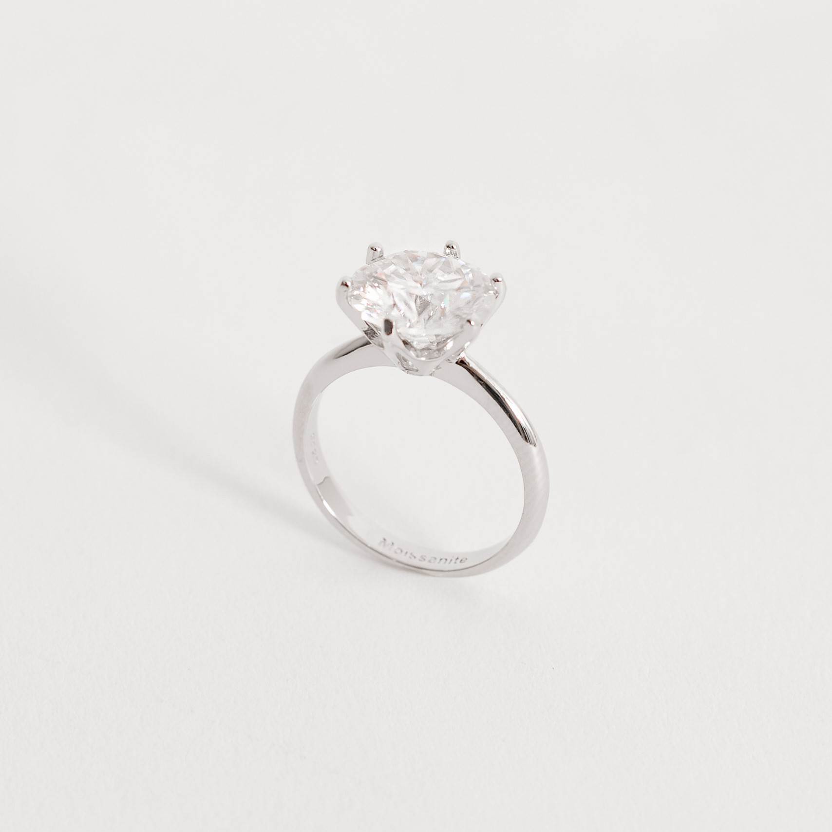 Imagem Anel solitário moissanite 10mm ródio