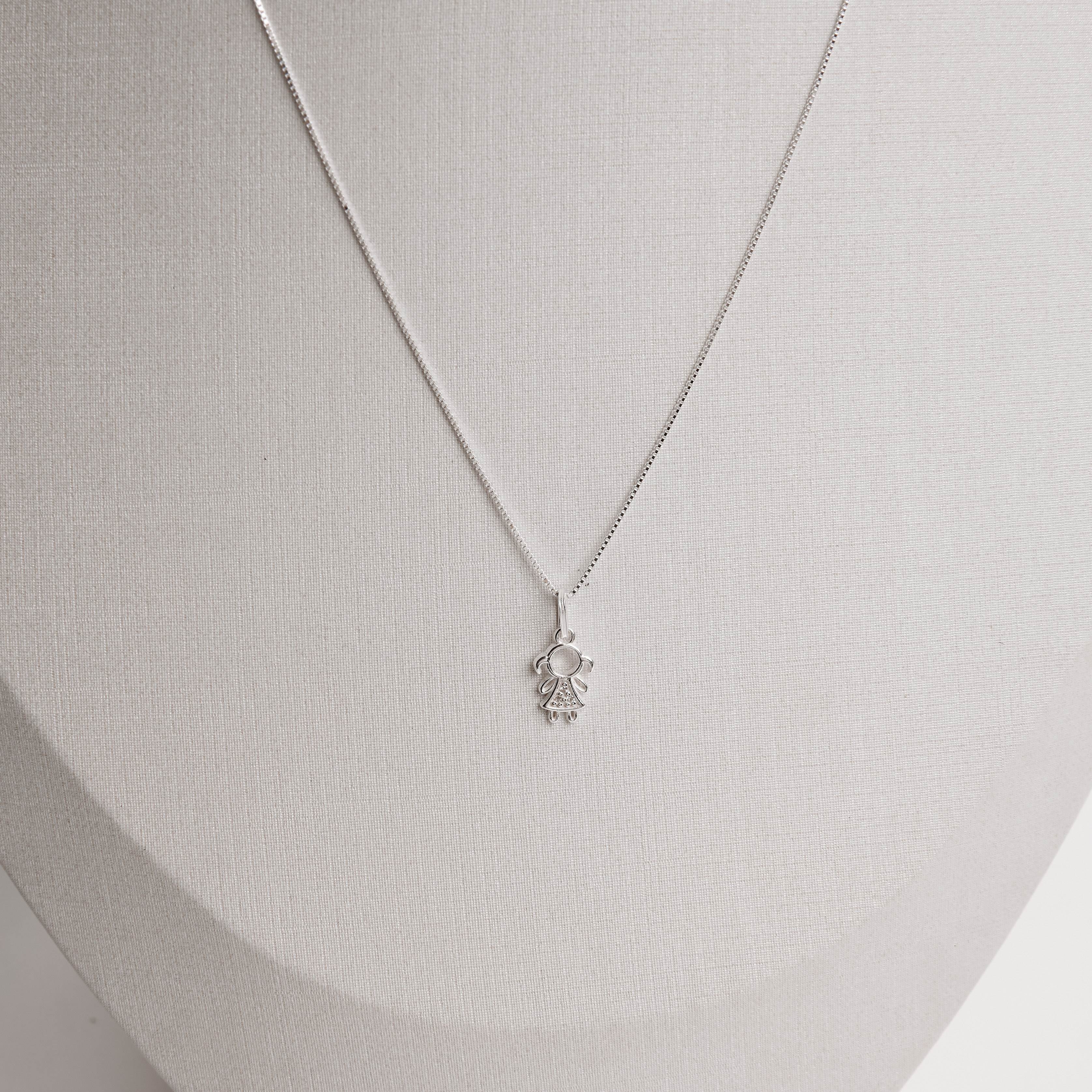Imagem Secundária Colar pingente menina cravejada cristal 11mm 45cm