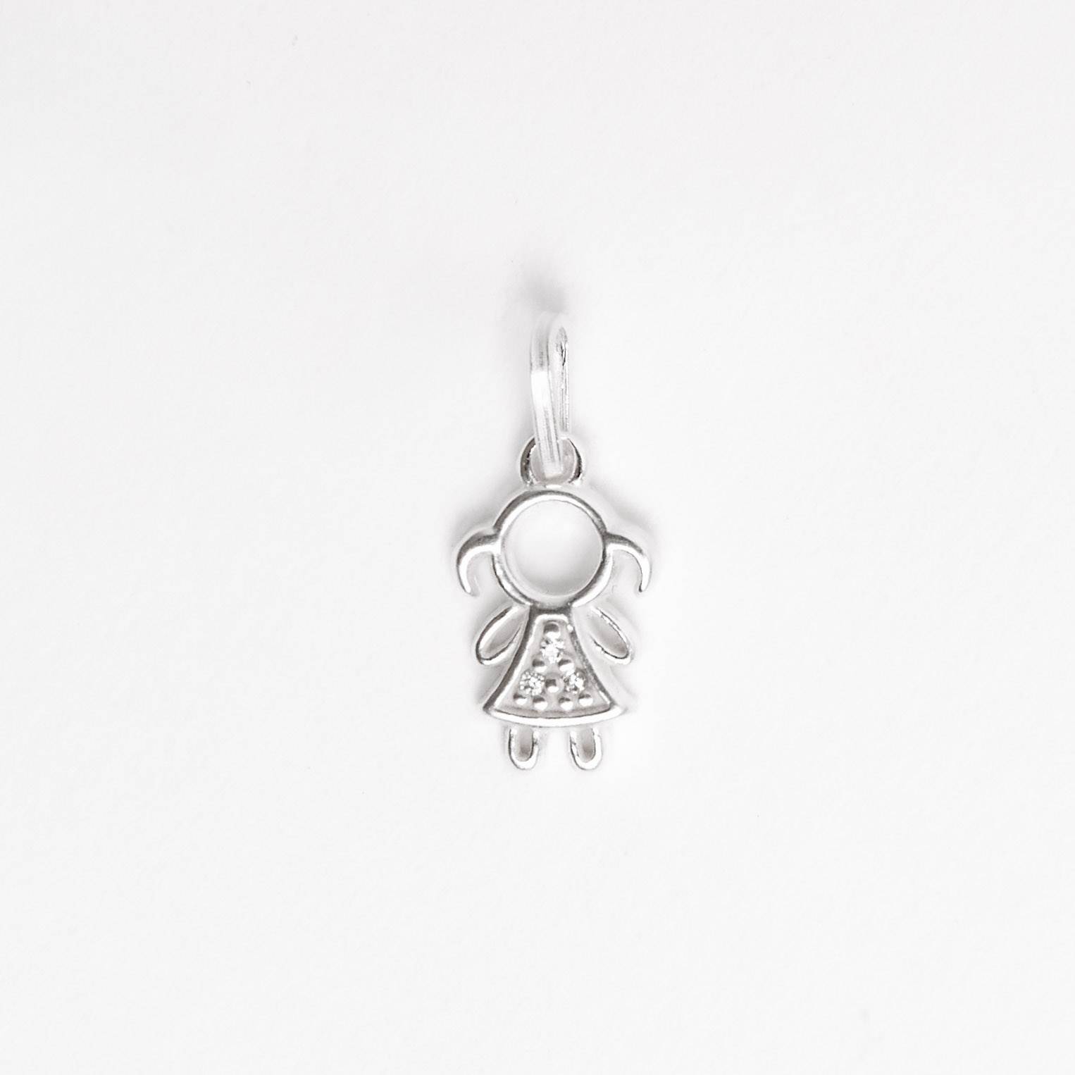 Pingente menina cravejada cristal 11mm