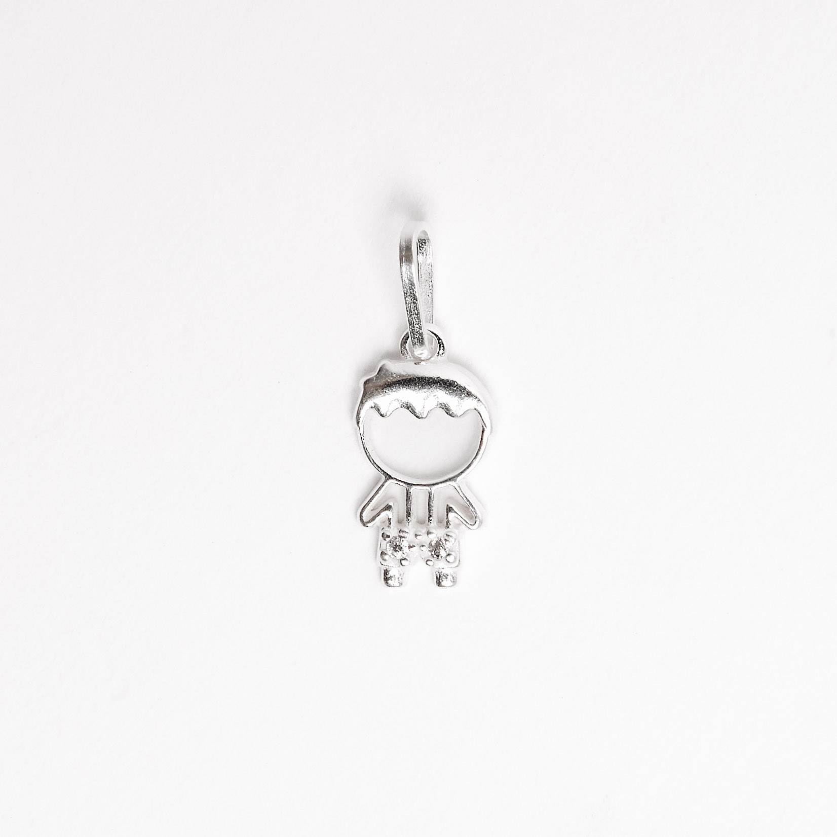 Pingente menino detalhe zircônias 12mm