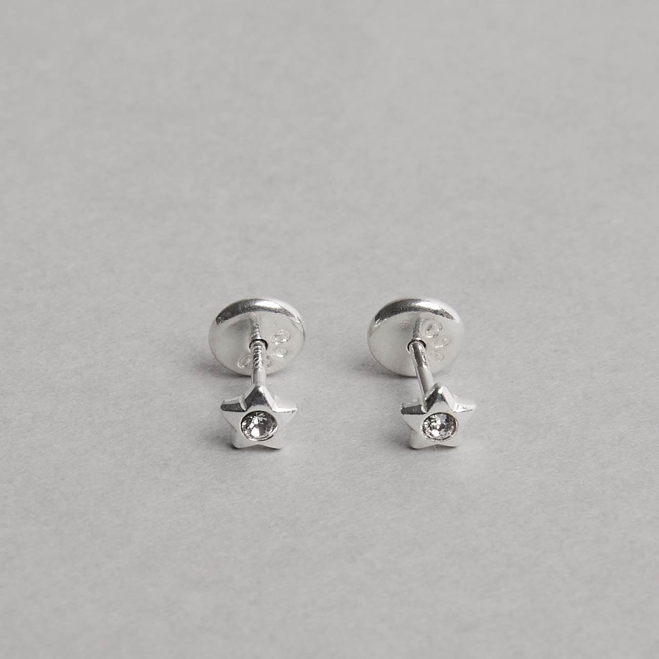 Imagem Secundária Brinco infantil estrela com zircônia 4mm tarraxa baby
