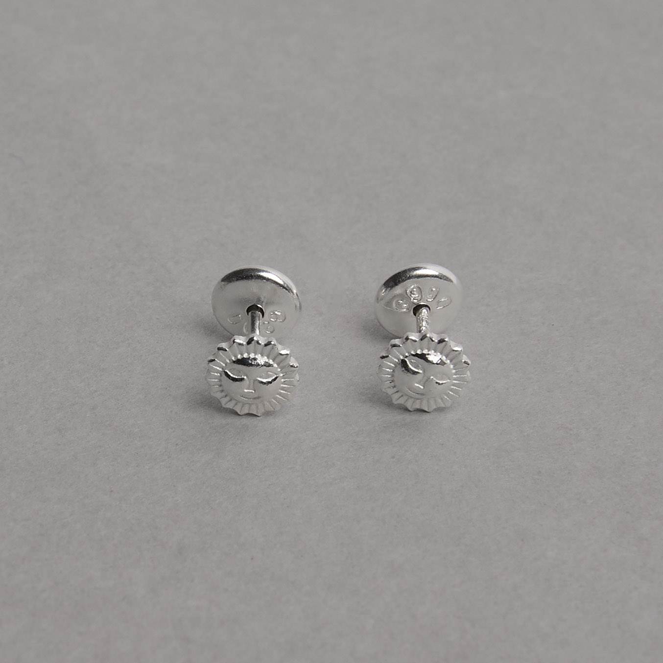 Imagem Secundária Brinco infantil sol desenhado 5mm tarraxa baby