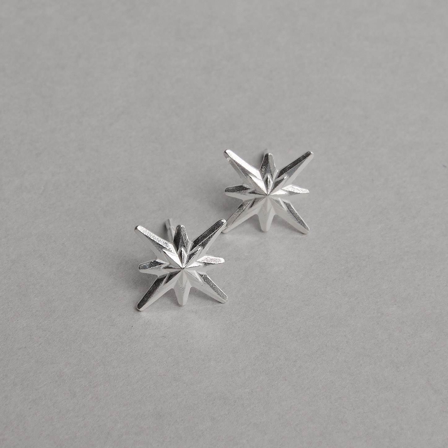 Imagem Secundária Brinco estrela 8 pontas 12mm