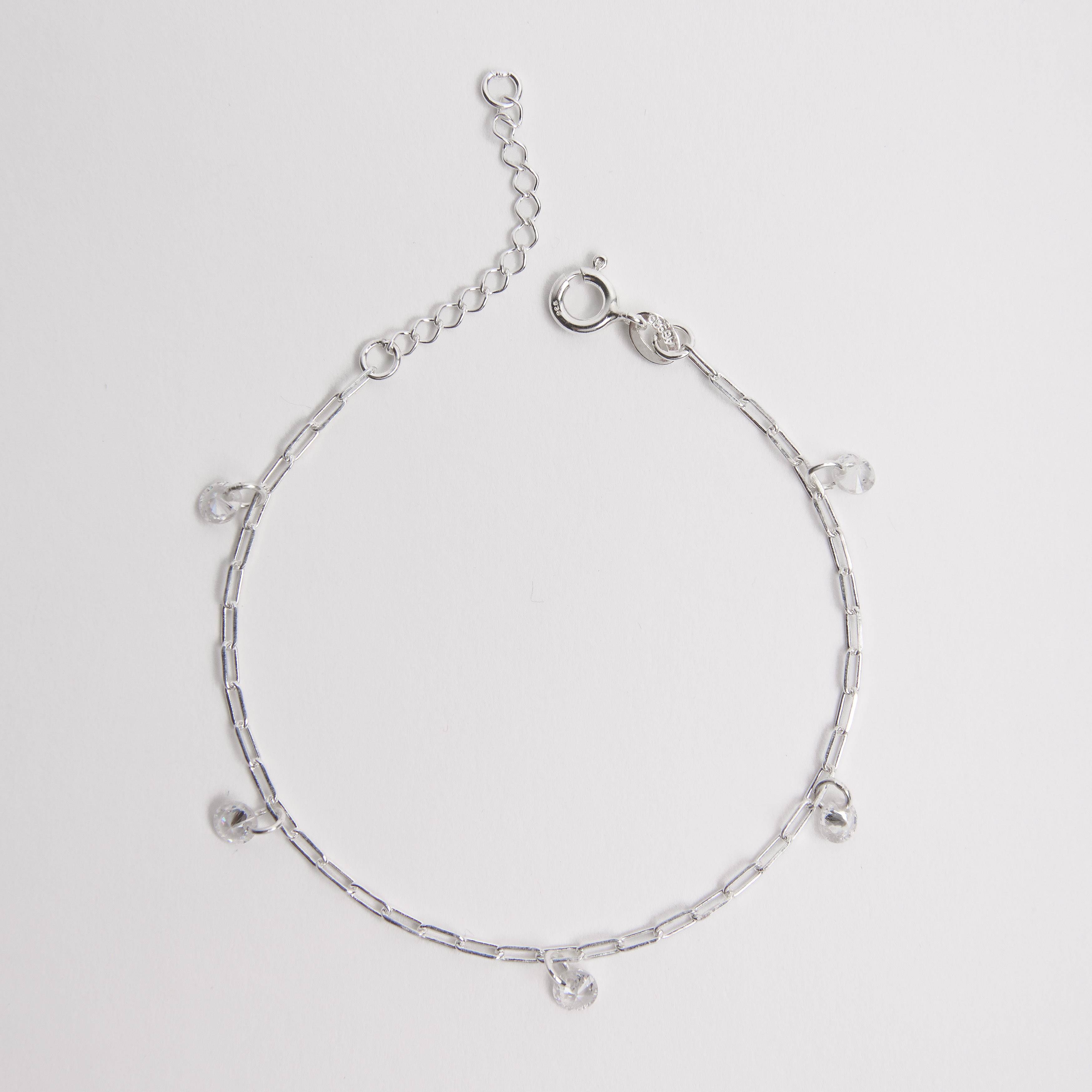 Imagem Pulseira pingentes zircônias 4mm corrente cartier 16+3cm