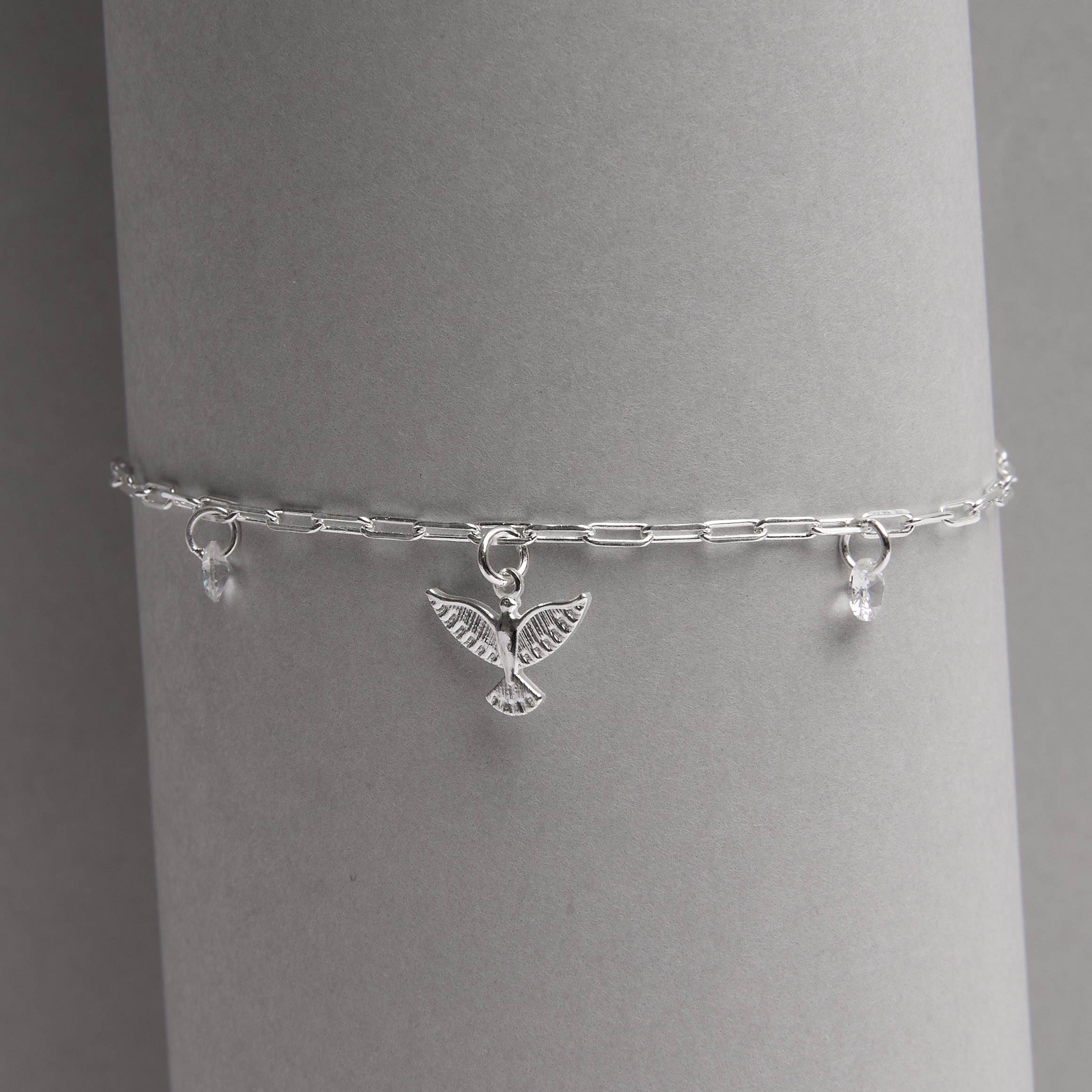 Imagem Secundária Pulseira pingentes Espírito Santo 12mm e zircônias 16+3cm