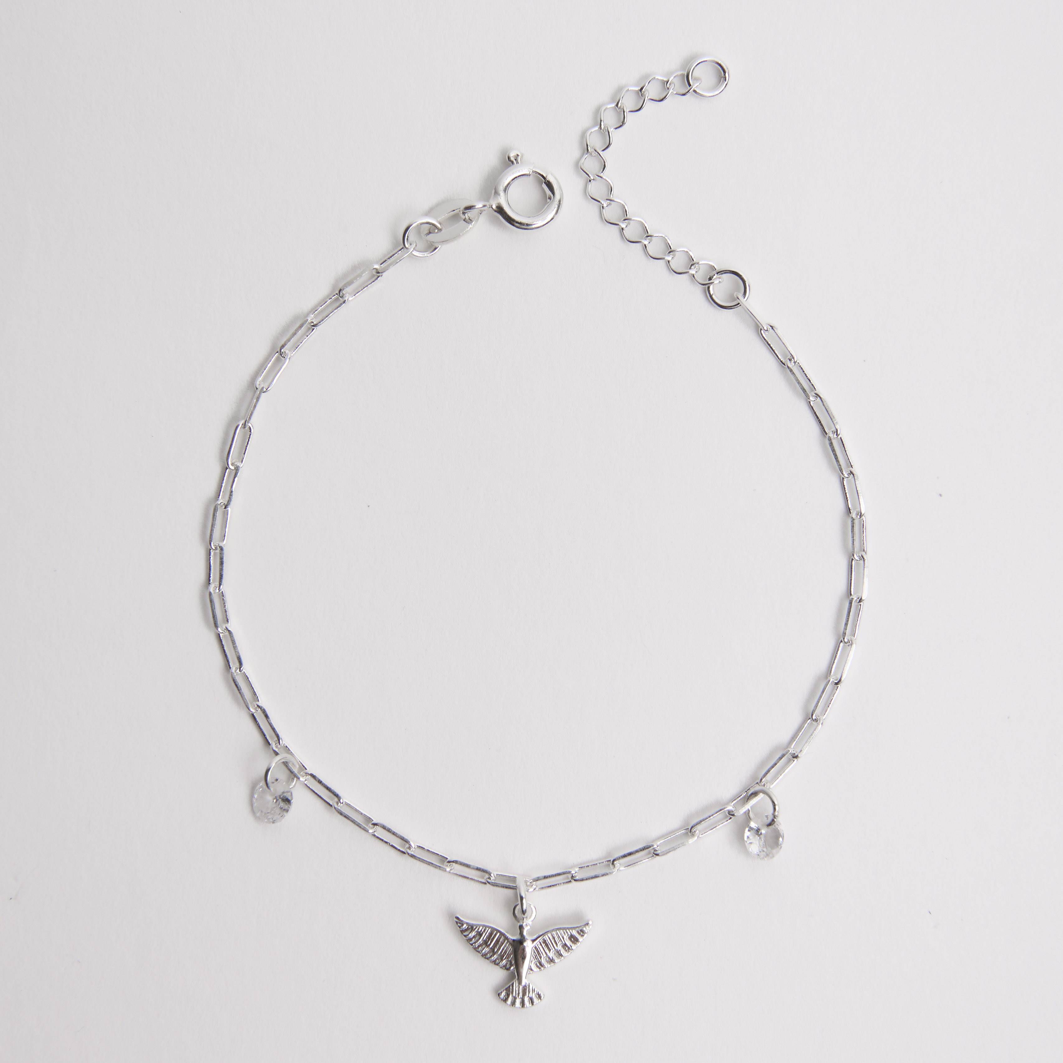 Pulseira pingentes Espírito Santo 12mm e zircônias 16+3cm