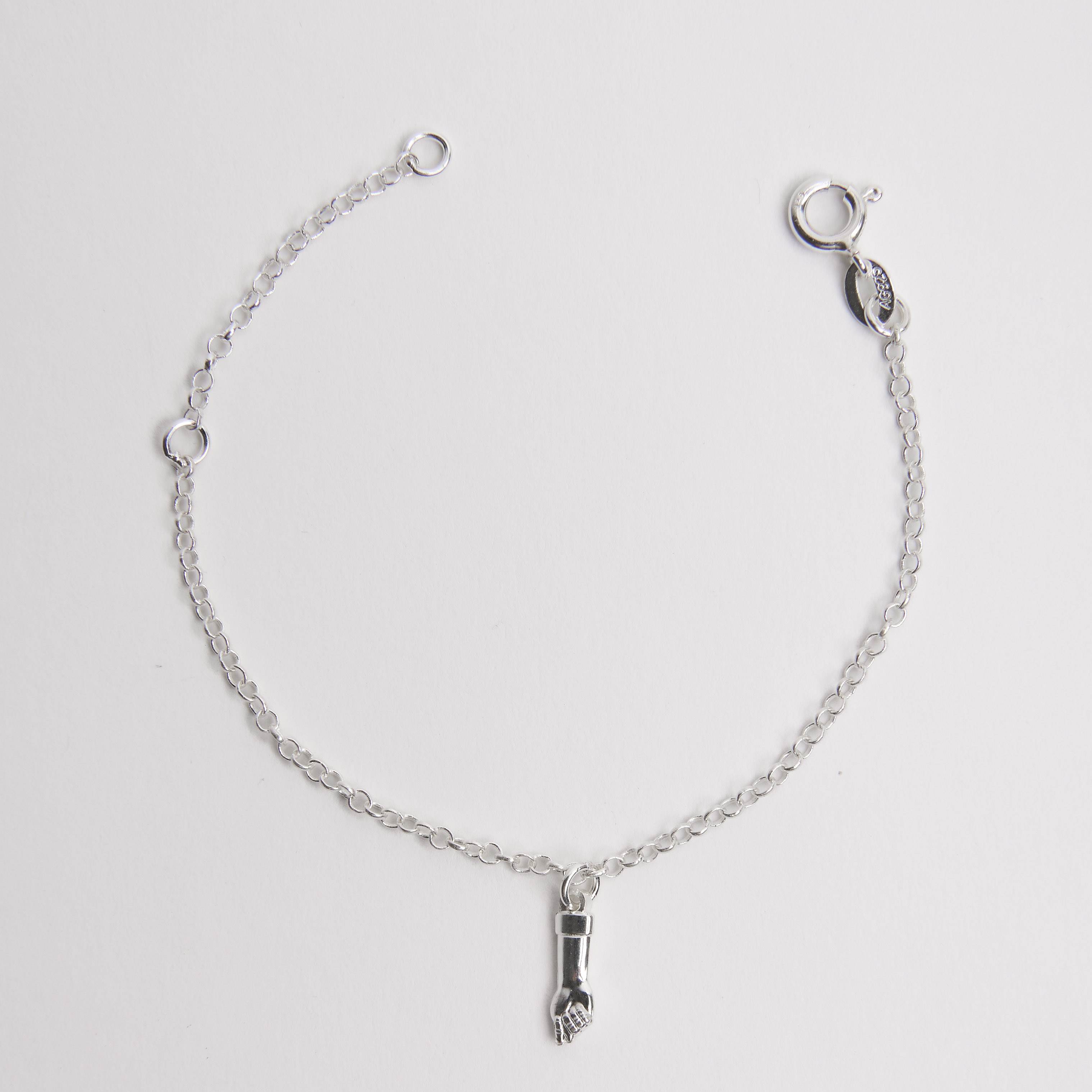 Imagem Pulseira pingente figa 10mm corrente elo português 15cm