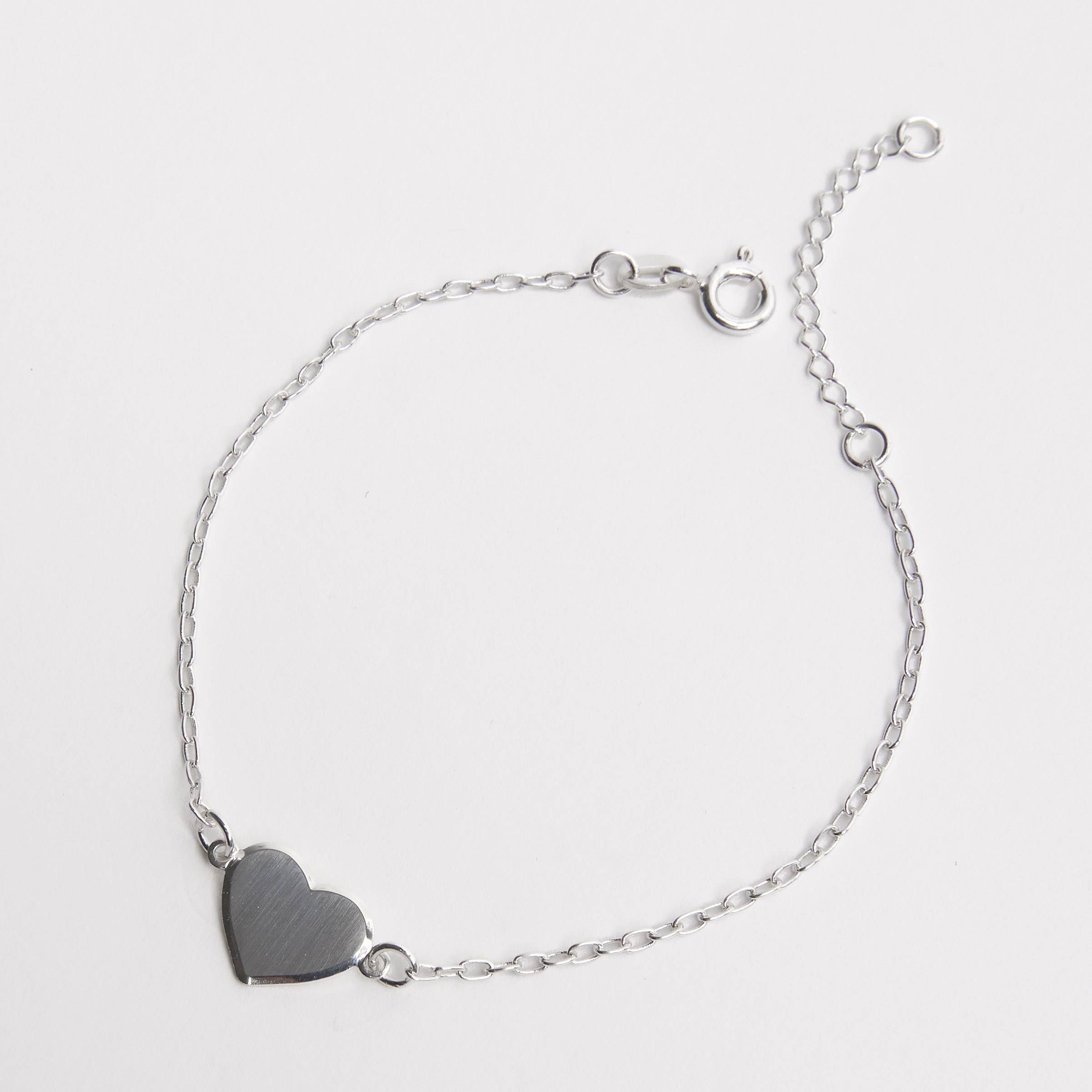 Pulseira entremeio coração 11mm corrente cadeado 16+4cm