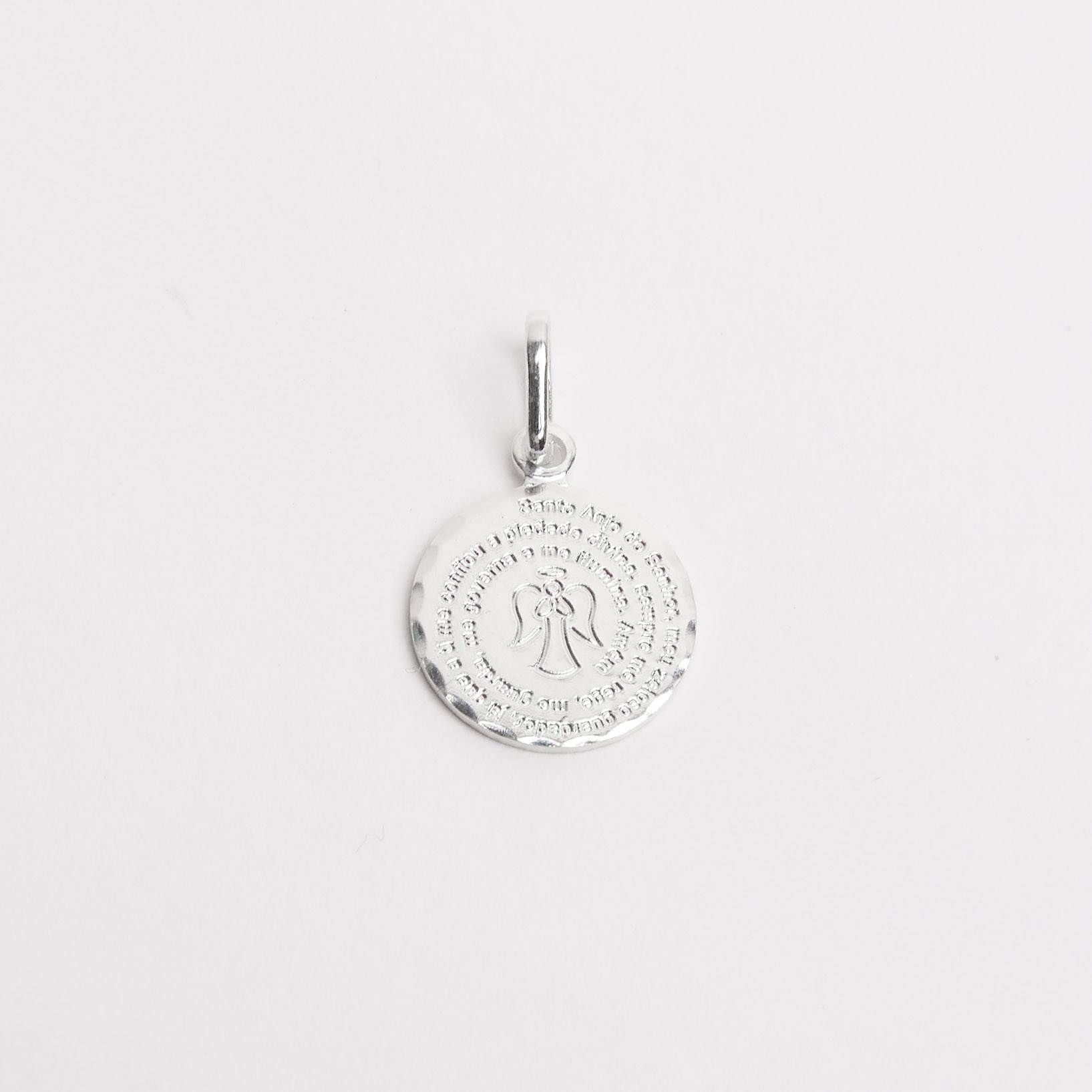 Pingente medalha Santo Anjo 12mm