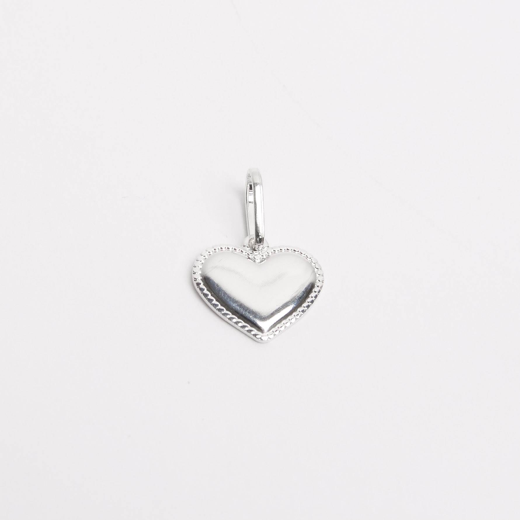 Pingente coração borda com bolinhas 12mm