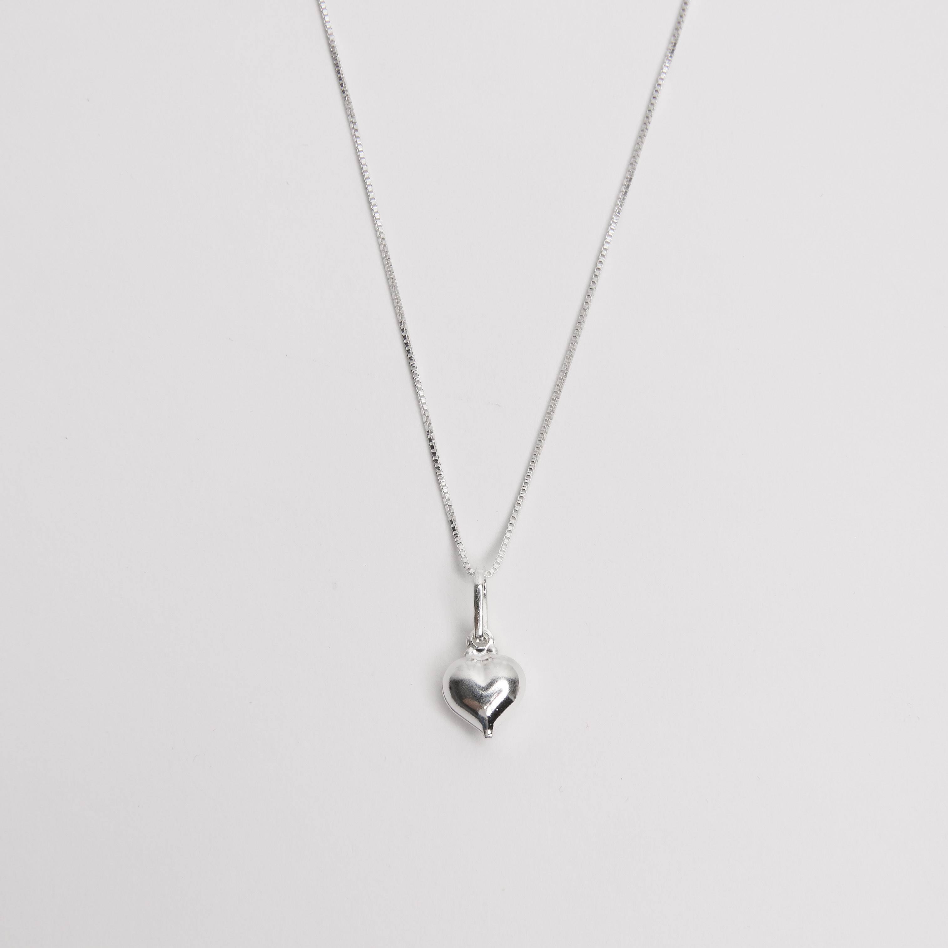 Colar pingente coração 8mm 40cm