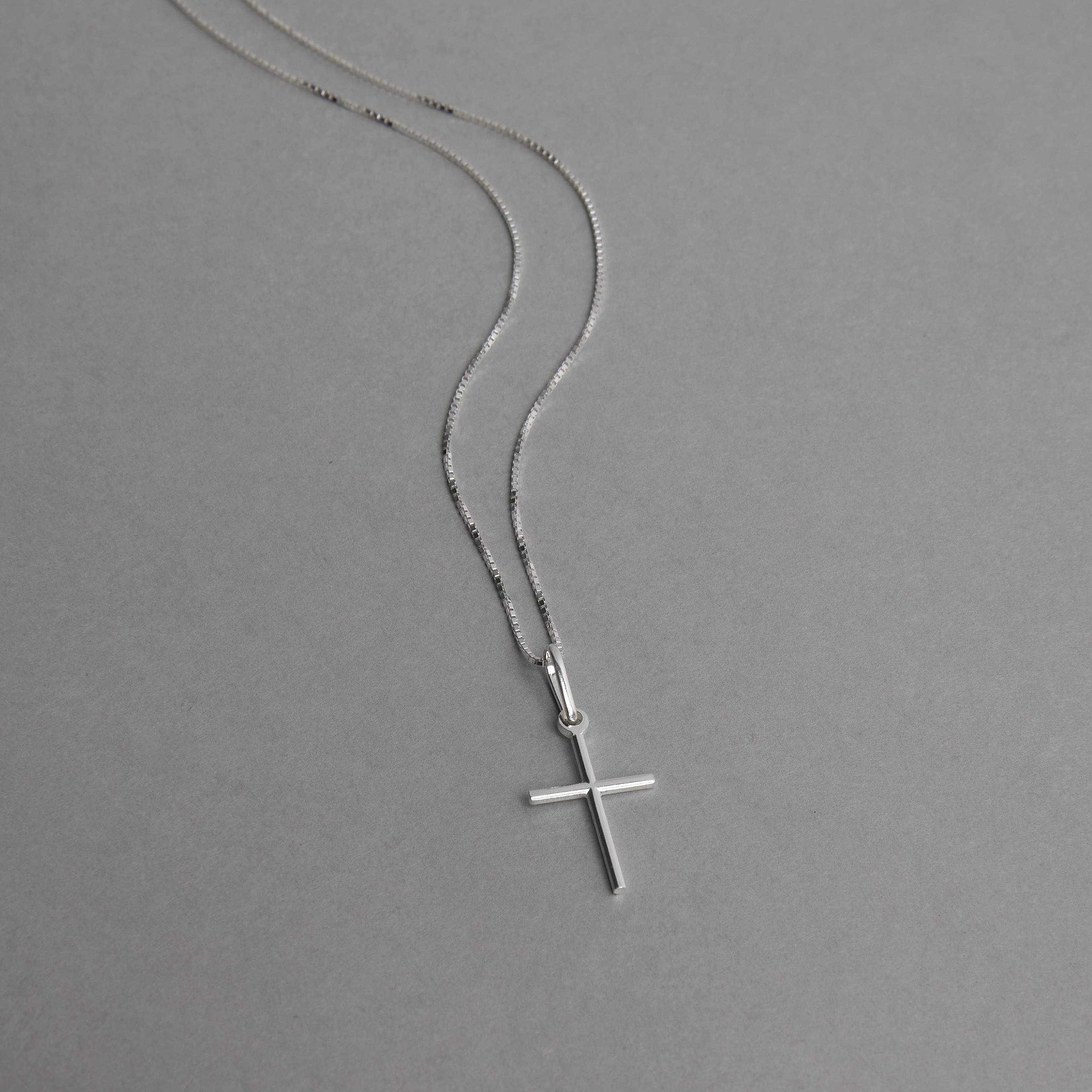Imagem Secundária Colar pingente cruz palito 18mm 45cm