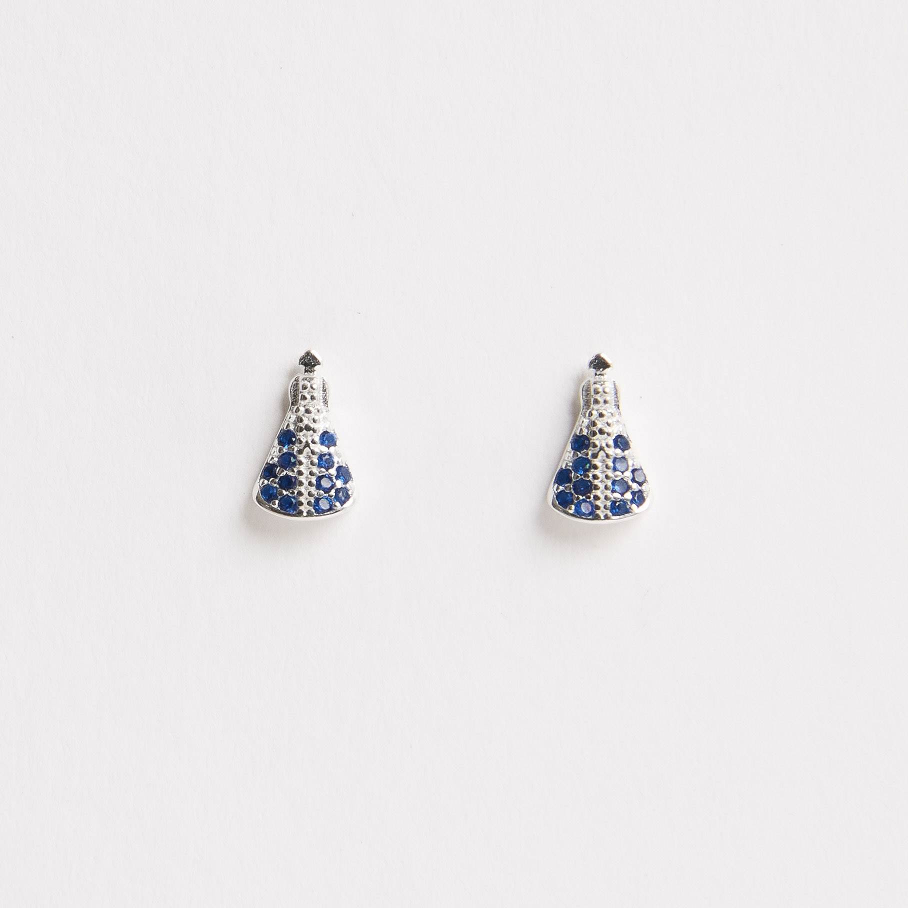 Brinco Nsa. Sra. Aparecida cravejada safira 9mm