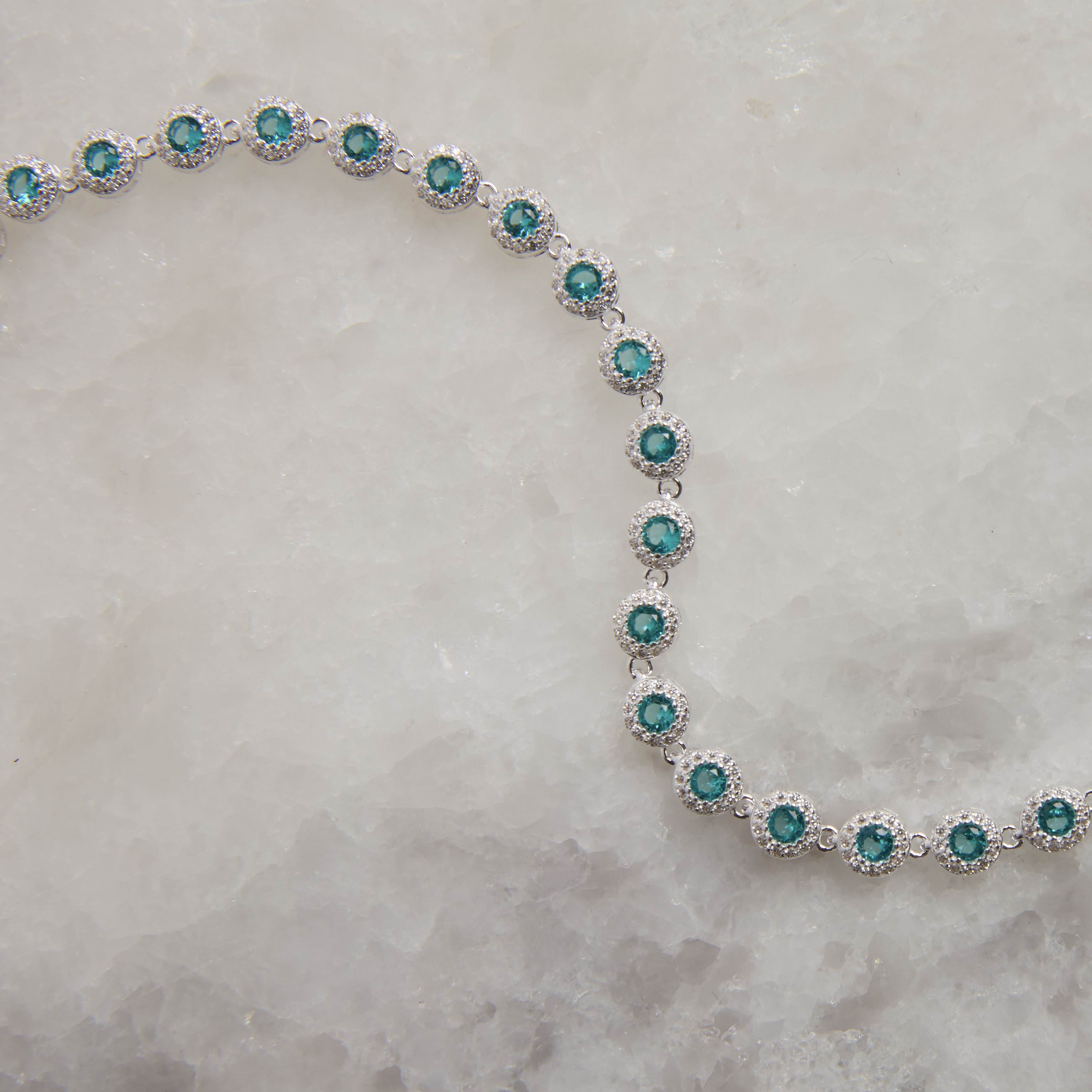 Pulseira Riviera 5.7 zircônias turmalina 16+4cm