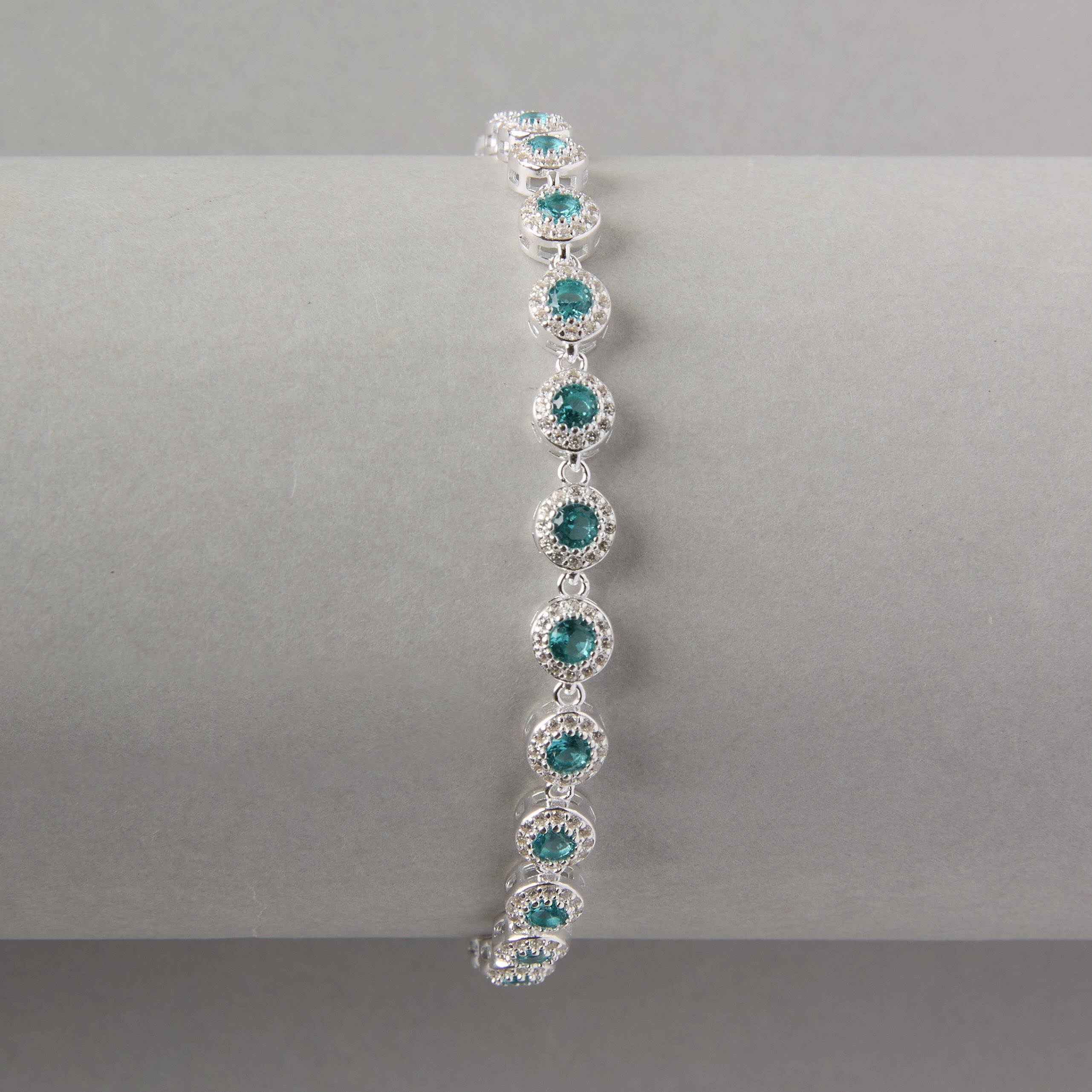 Pulseira Riviera 5.7 zircônias turmalina 16+4cm