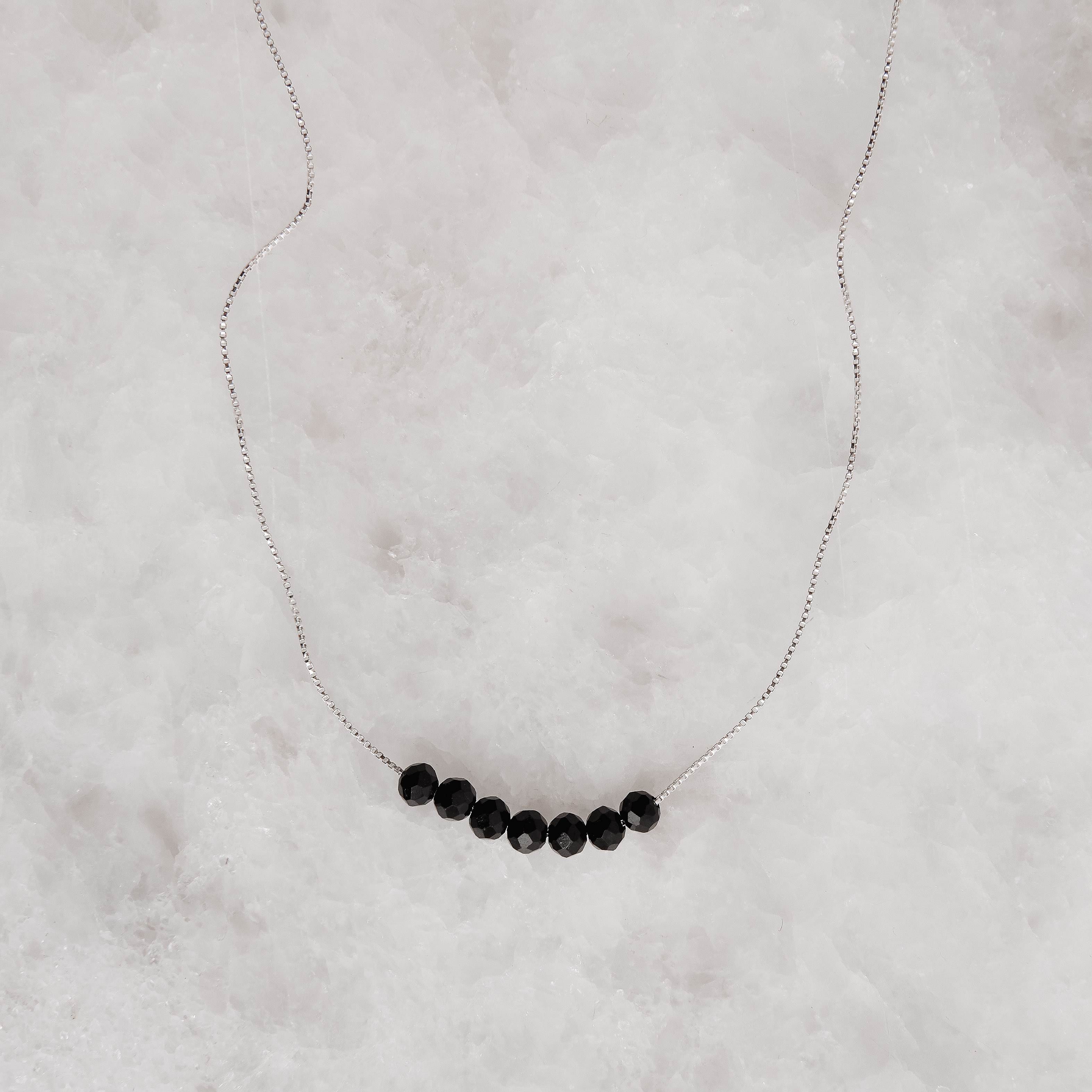 Colar cristal preto 4mm 45cm