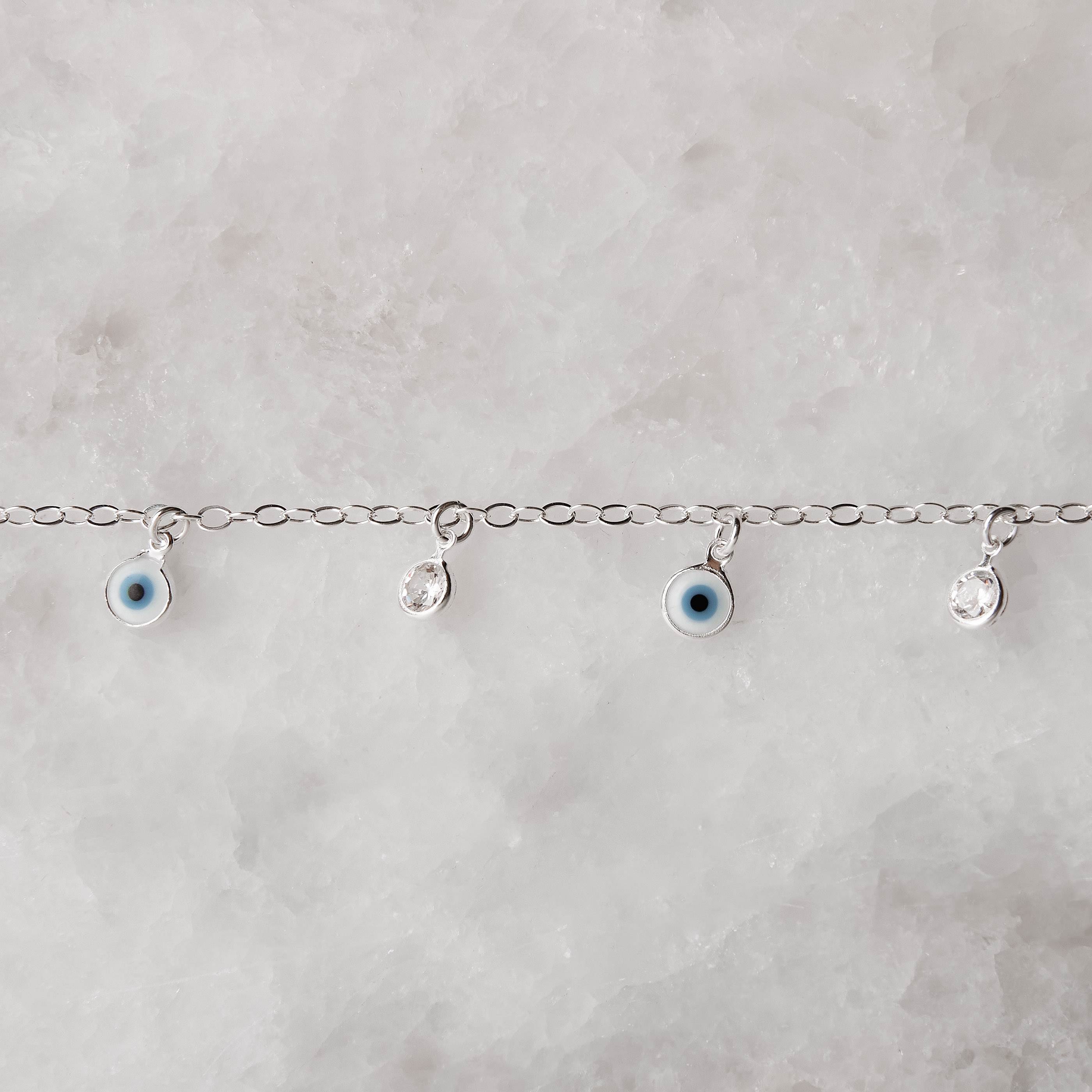 Choker pingentes olhos gregos e zircônias corrente cadeado