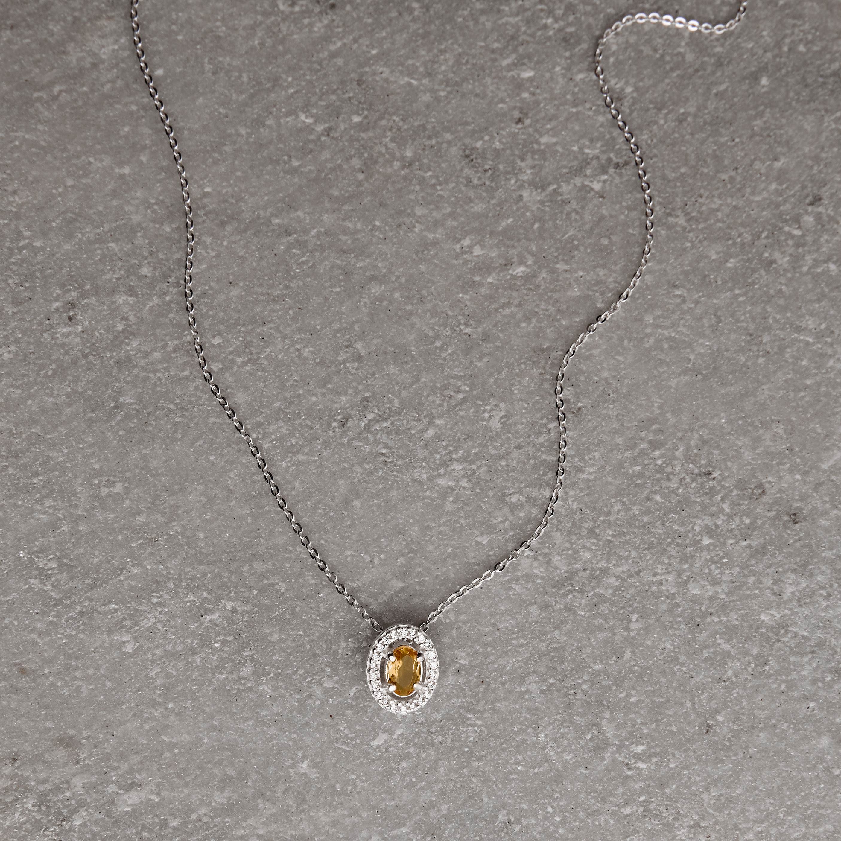 Imagem Secundária Colar zircônia oval amarela com cravejado 11mm corrente cadeadinho 45cm