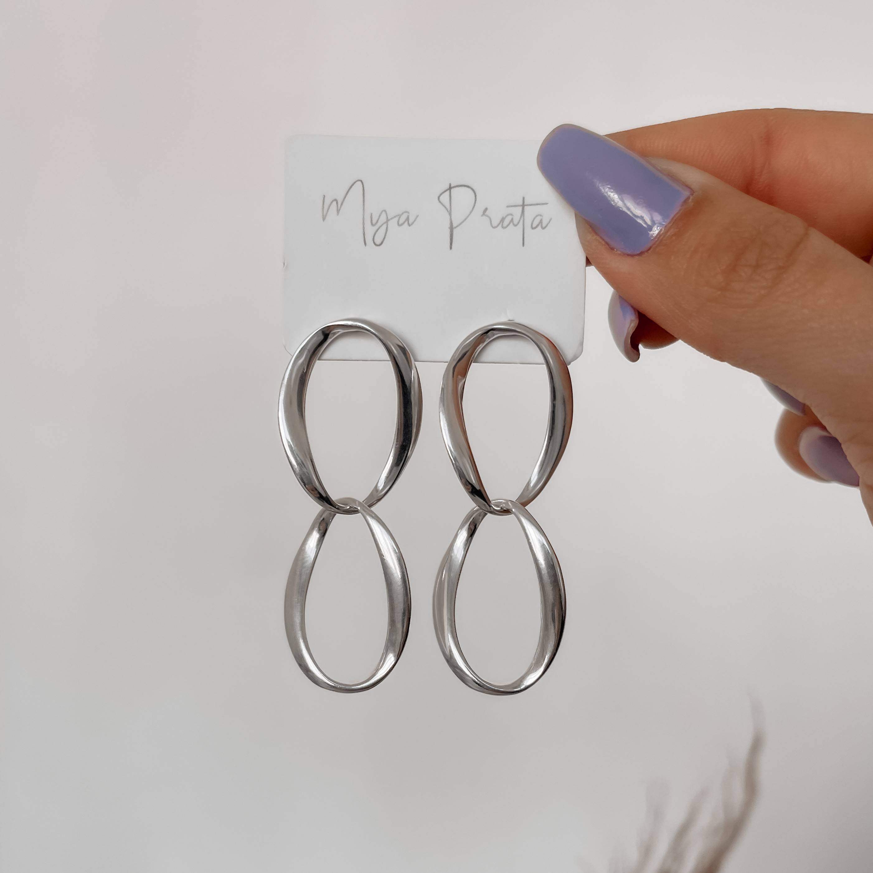 Imagem Brinco elos ovais 48mm