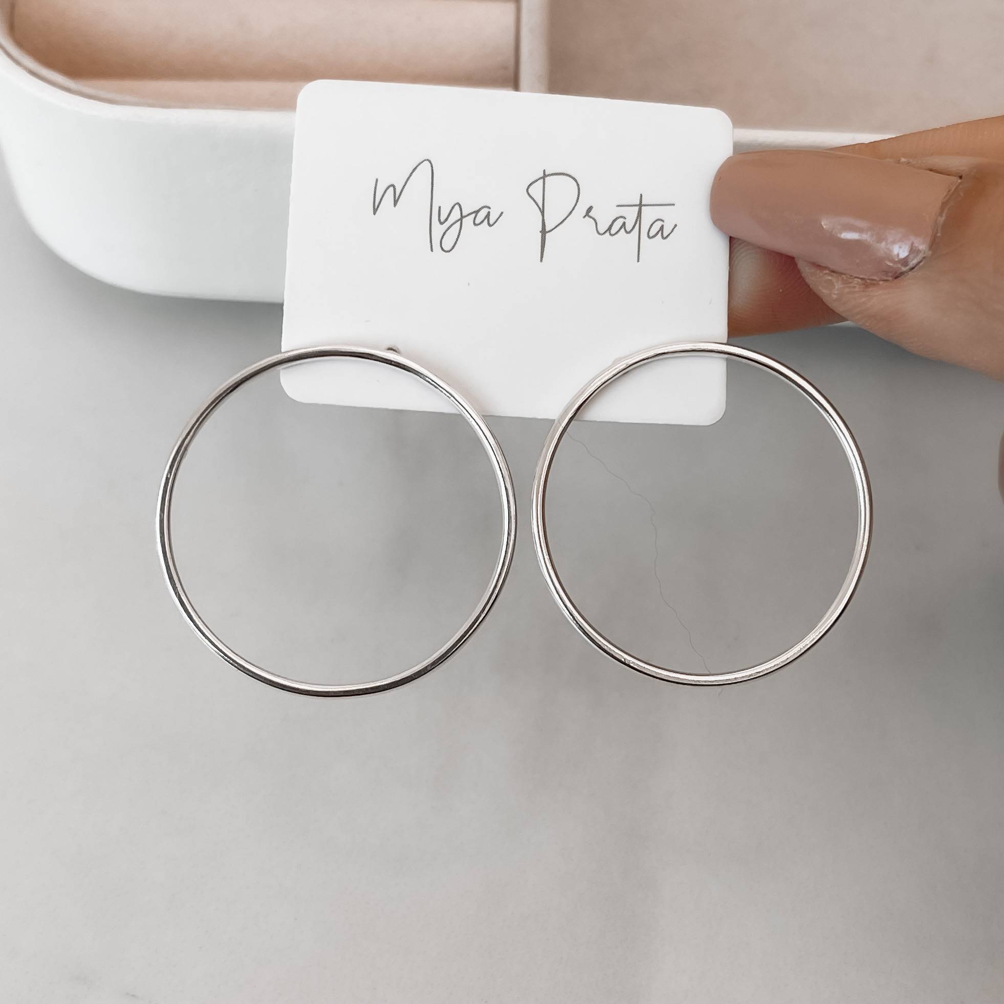 Imagem Secundária Brinco circulo vazado 32mm fio redondo