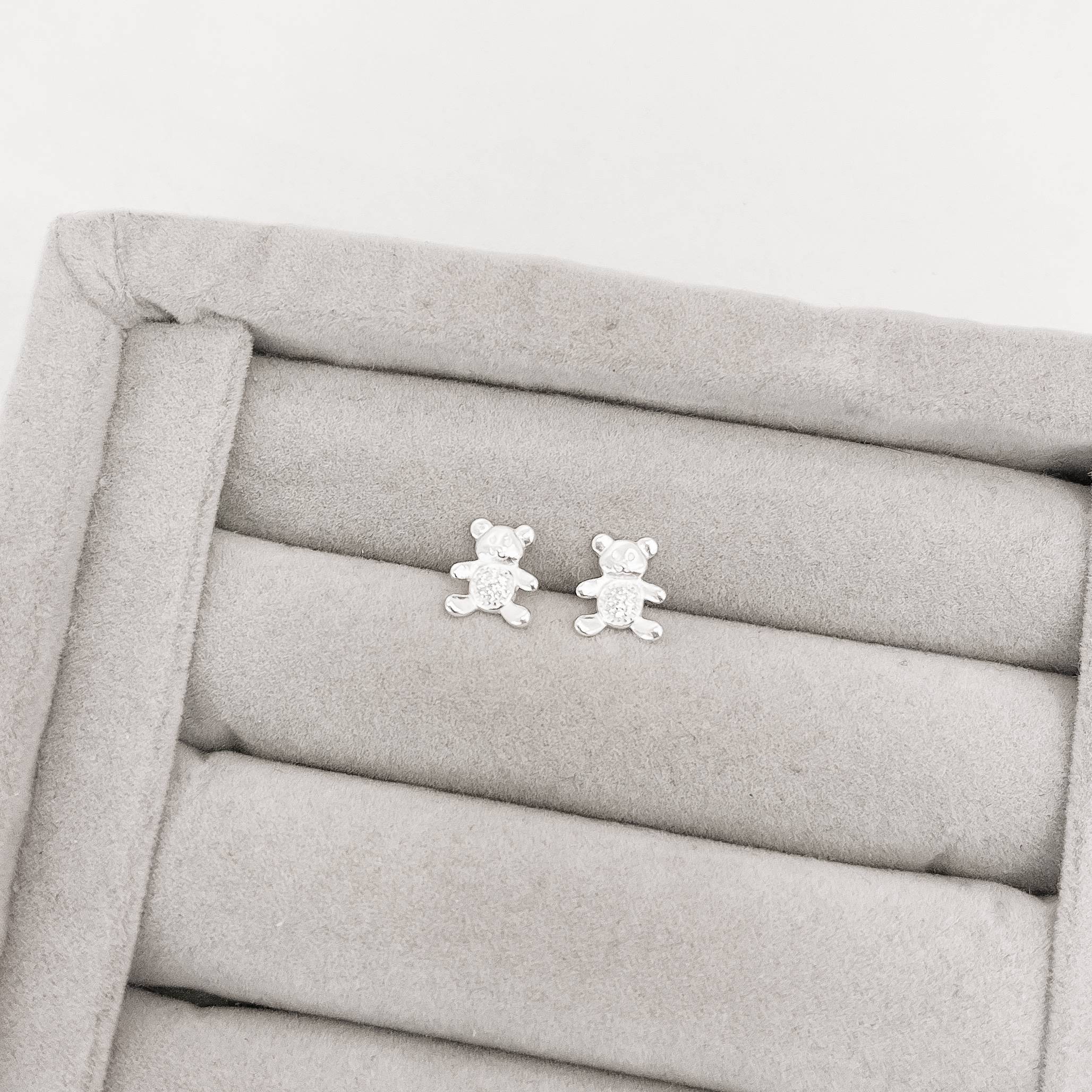 Imagem Secundária Brinco urso detalhe cravejado 9mm