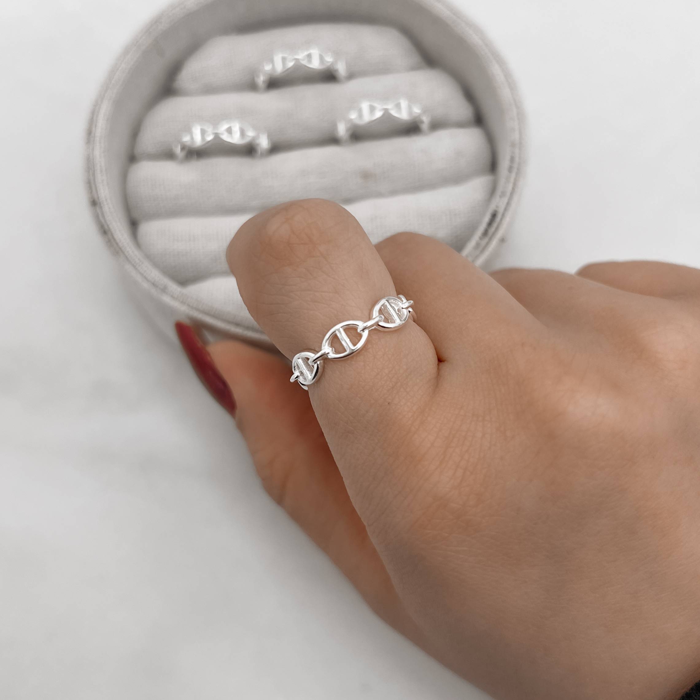 Imagem Secundária Anel corrente elos ovais