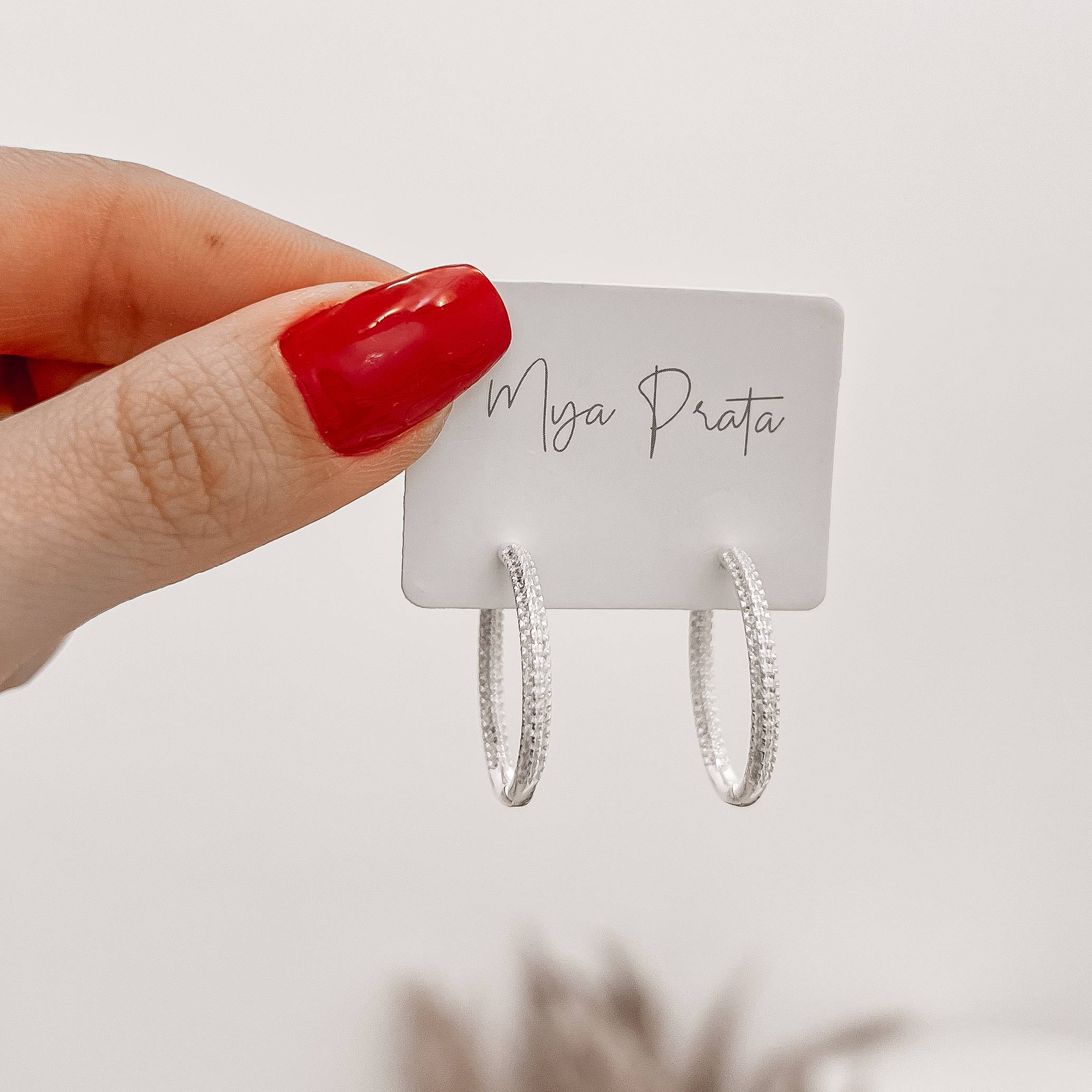 Imagem Secundária Argola click 23mm cravejado frente e interior importado