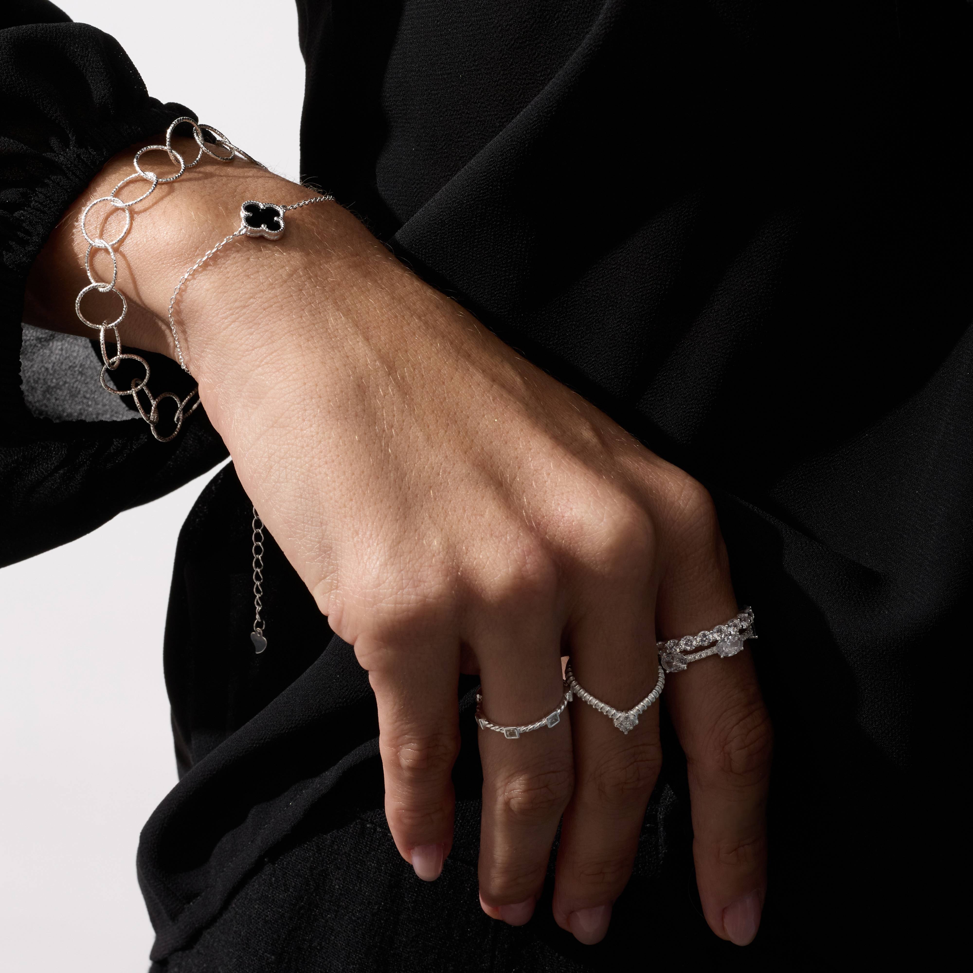 Imagem Secundária Pulseira corrente elo redondo facetado 10.6 19cm