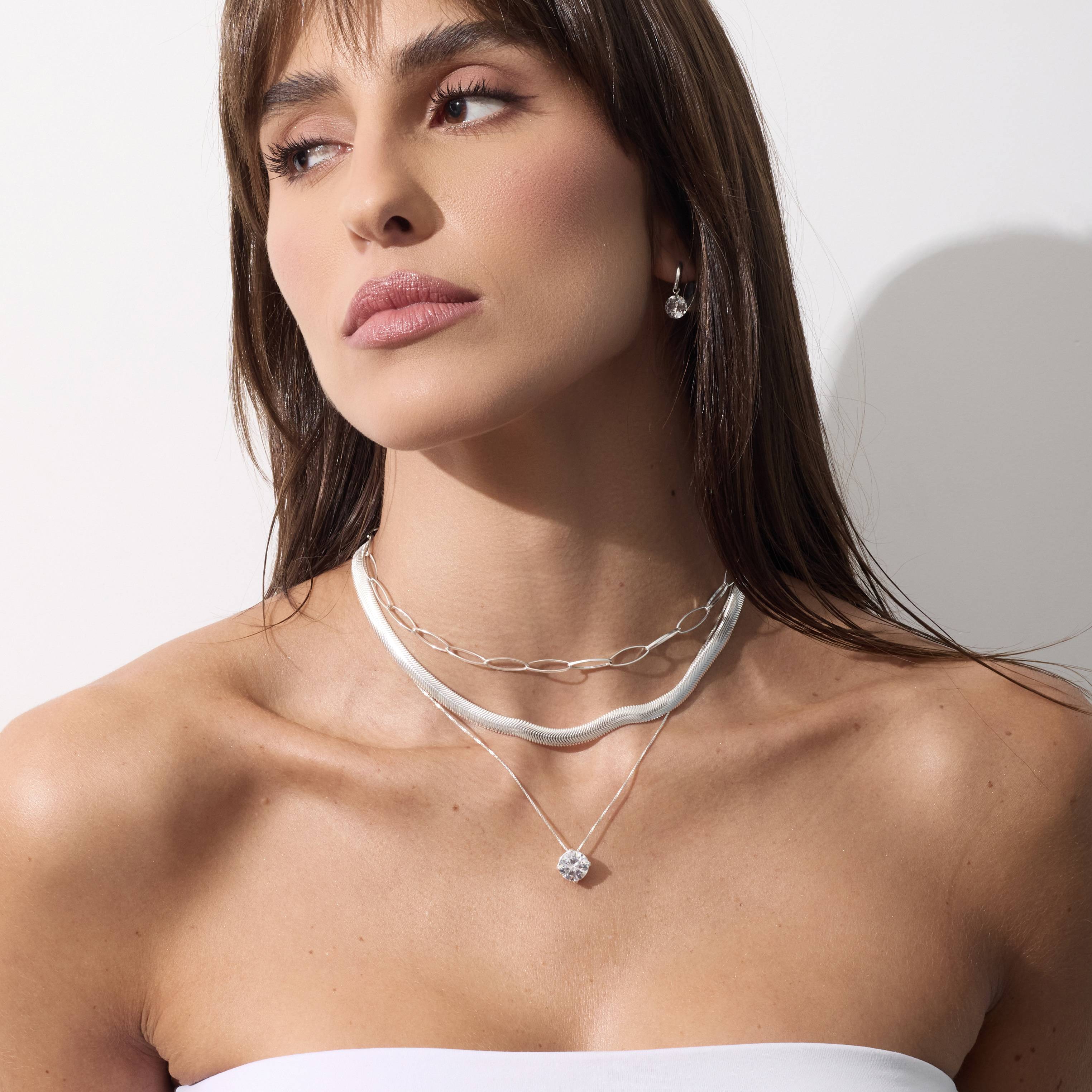 Imagem Secundária Brinco base com zircônia cristal 8mm