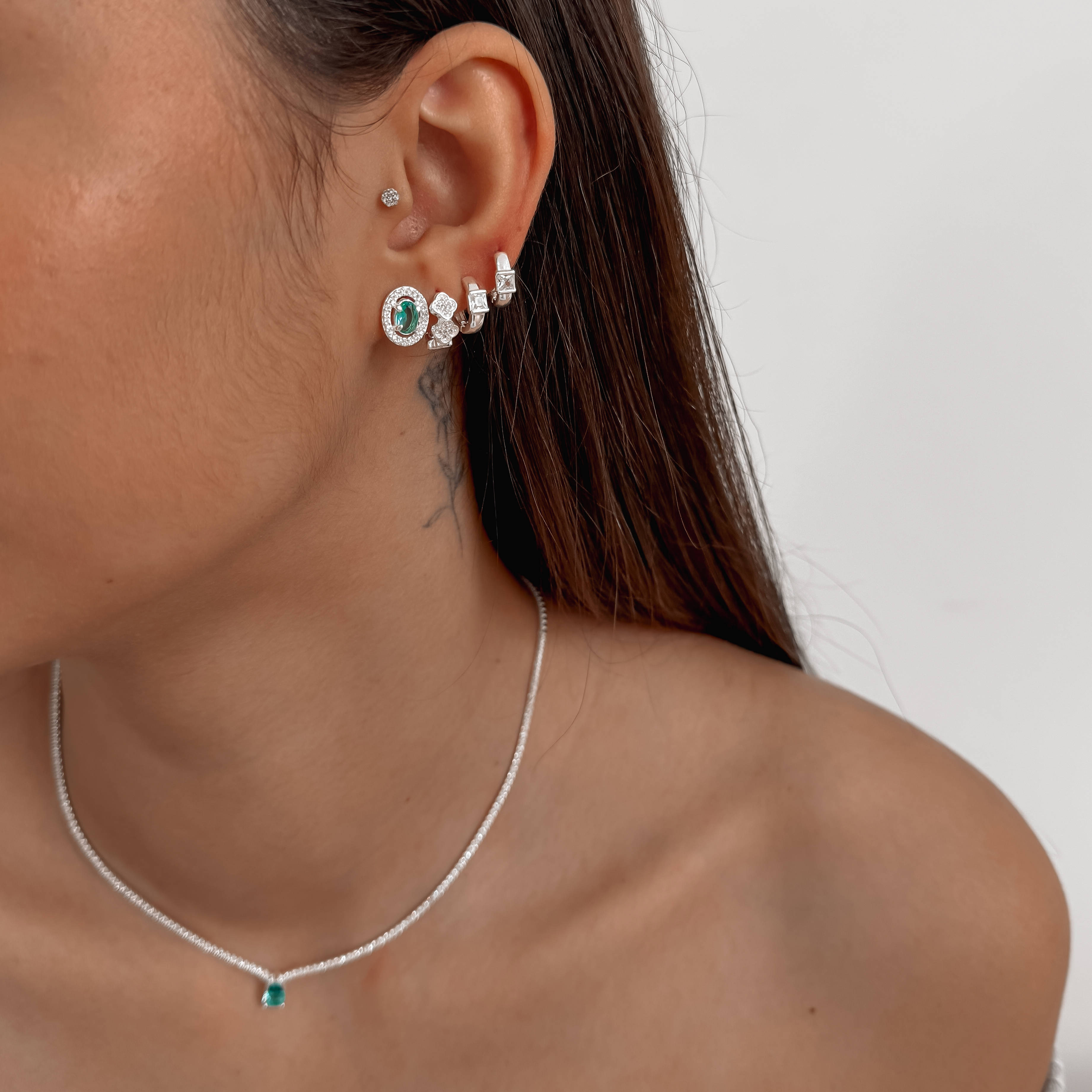 Imagem Secundária Colar Riviera 1.7 com zircônia gota turmalina 7mm 40+5cm