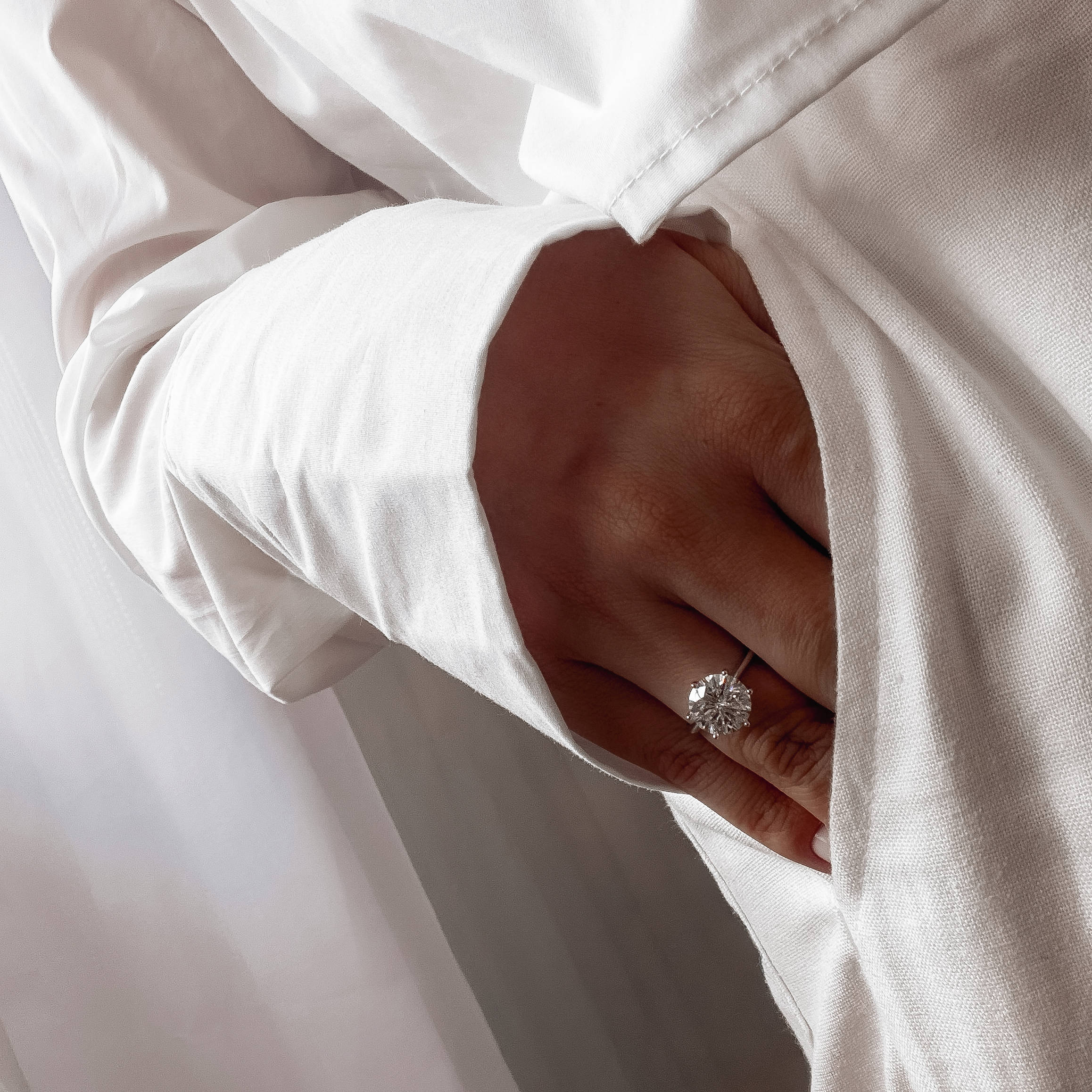 Imagem Secundária Anel solitário moissanite 10mm ródio