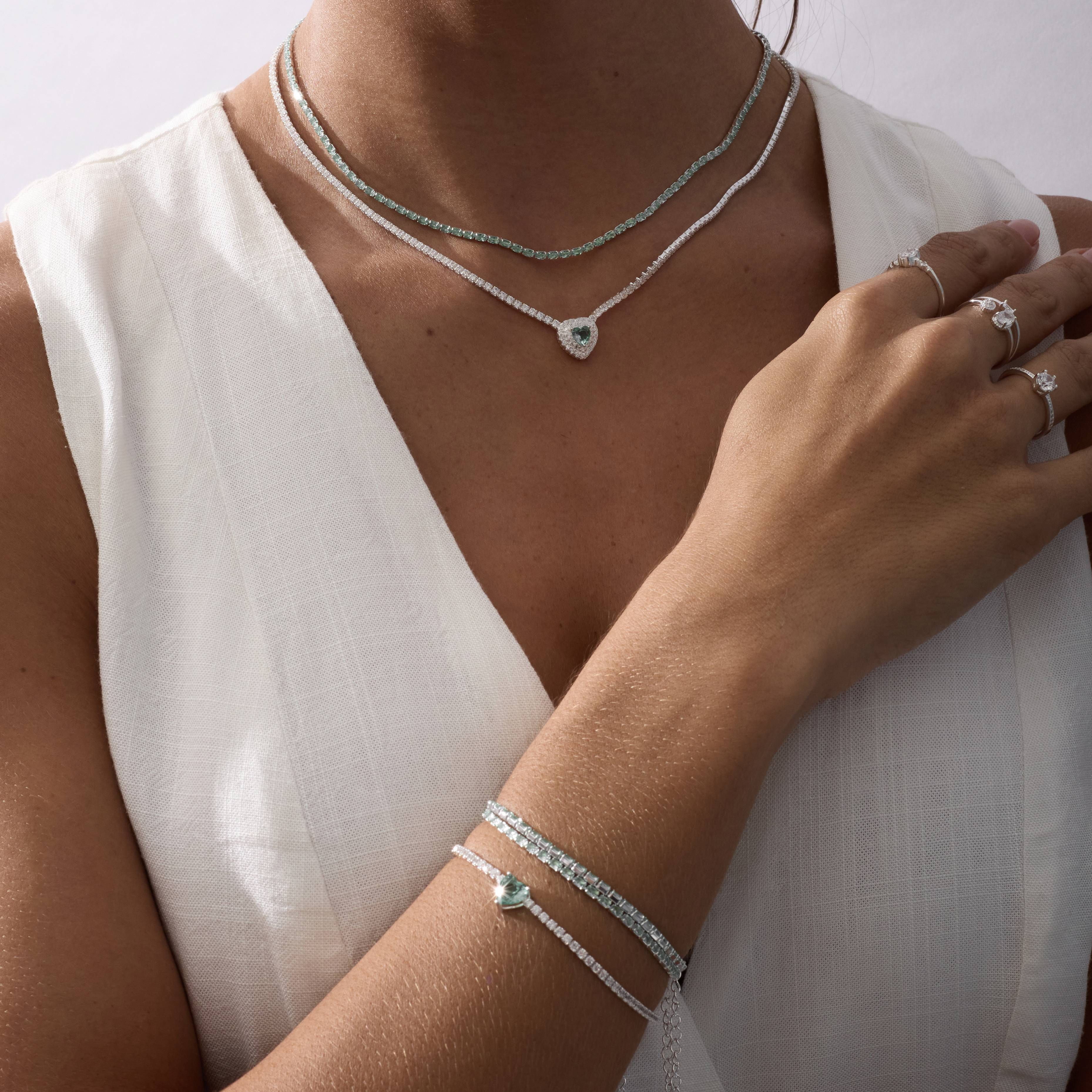 Imagem Secundária Pulseira Riviera zircônias ovais turmalina 2.1 16+4cm