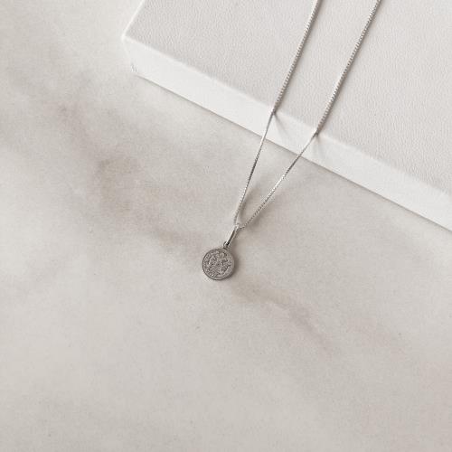 Colar pingente medalha mini moeda austríaca 11mm 40cm