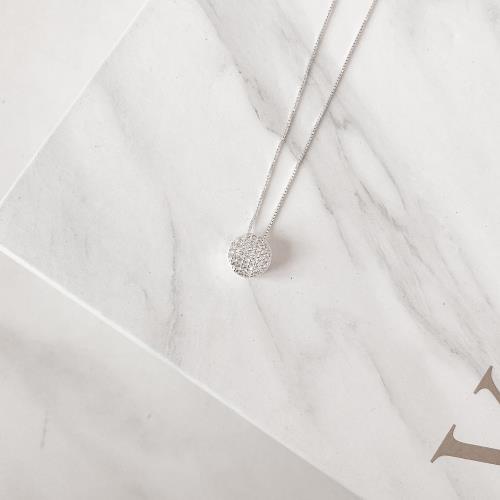 Colar círculo cravejado passante 10mm 45cm