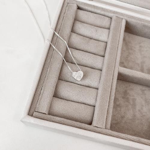 Colar coração pata cravejada 9mm 40cm