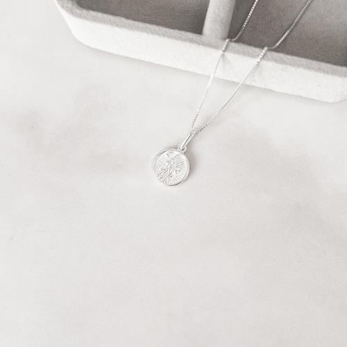 Colar pingente medalha Iemanjá 11mm 45cm