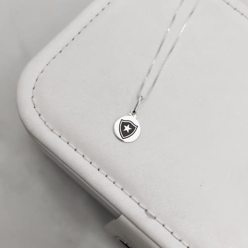 Colar pingente medalha time Botafogo 12mm 40cm