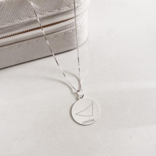 Colar pingente constelação signo capricórnio 45cm