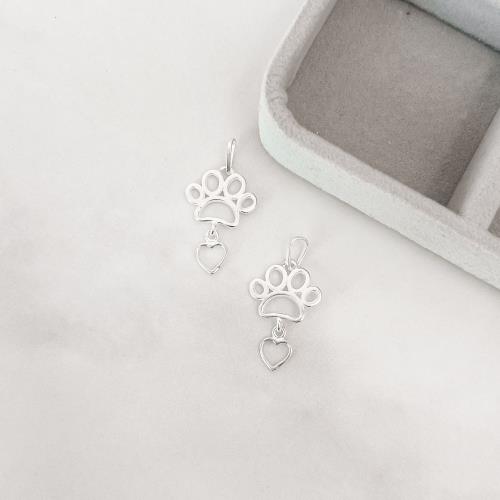 Pingente pata e coração vazados 22mm