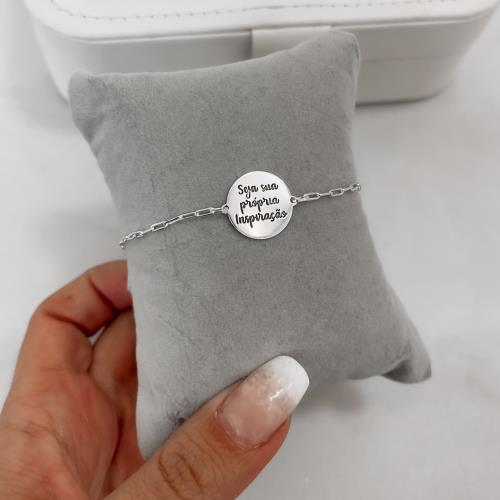 Pulseira entremeio medalha seja sua própria inspiração resina 15mm