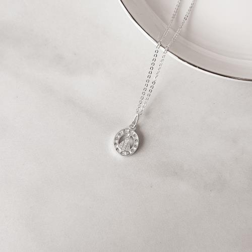 Colar pingente medalha Nsa. Sra. Aparecida cravejada 11mm corrente cadeadinho 45cm