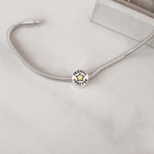 Berloque separador friends forever resina 10mm detalhe corações vazados