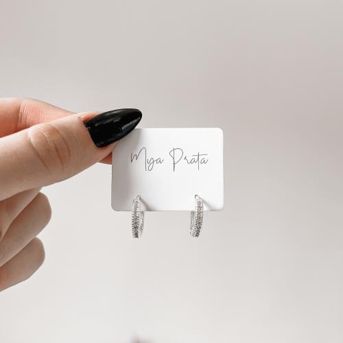 Argola redonda click 15mm cravejada